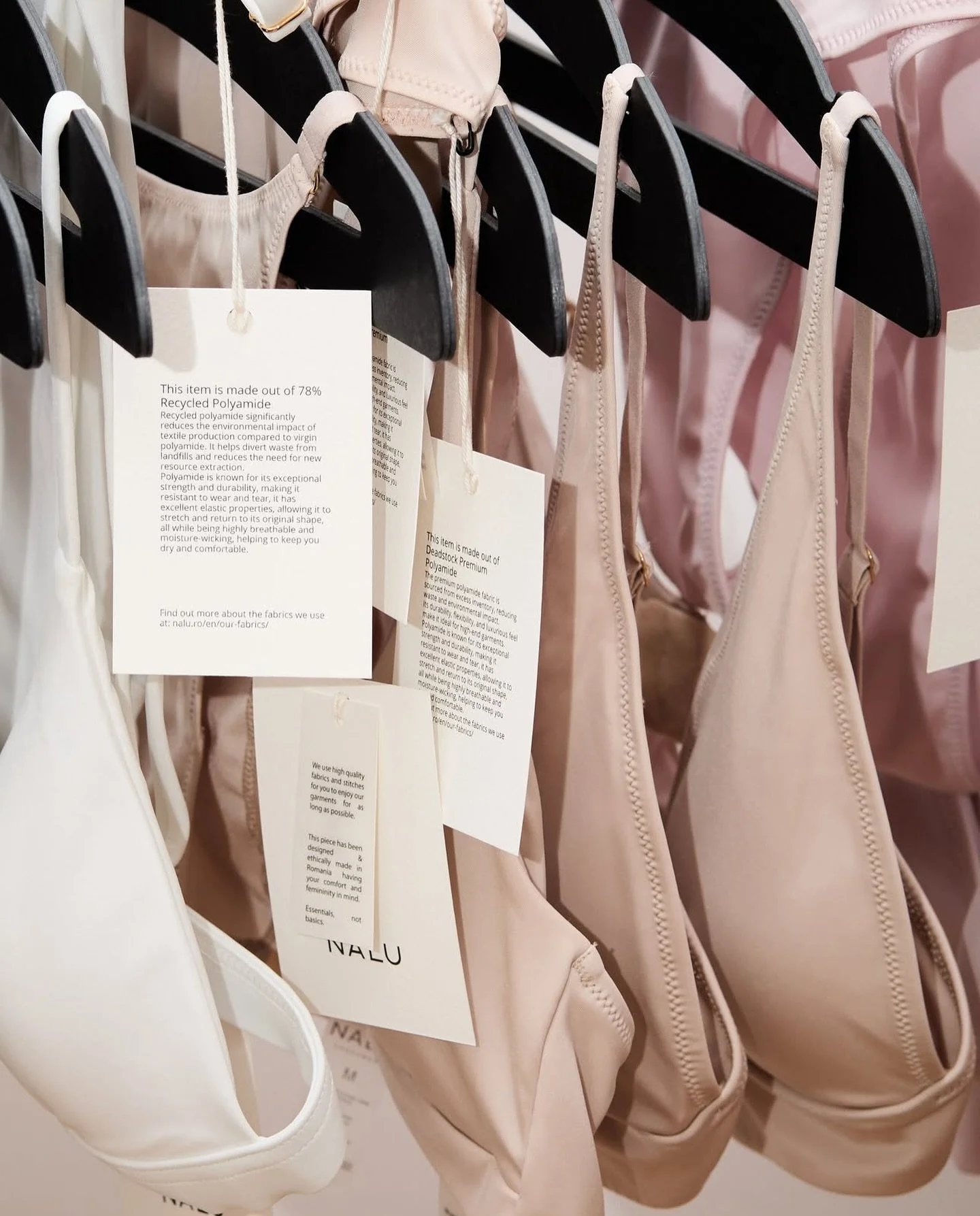 Trempel hangers for Lingerie / Underwear with your brand logo 🌿 
Available different types of hangers. 
Check at www.trempel.lv or Etsy shop 🌱
Thank you very much @naluunderwear 💚
#lingeriehangers #swimwear #swimwearhangers #hangerswimwear #und