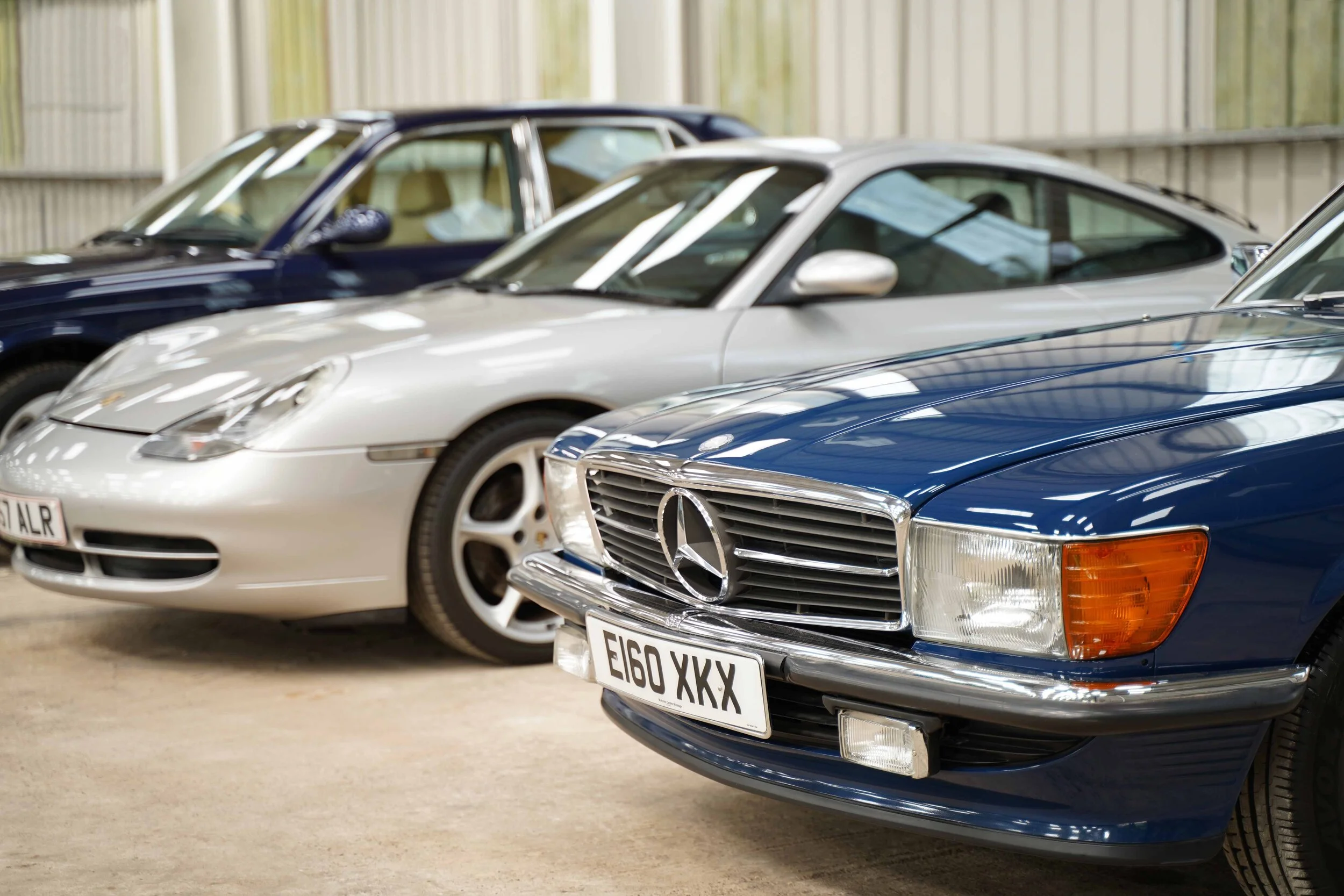Mercedes and Porsche car storage