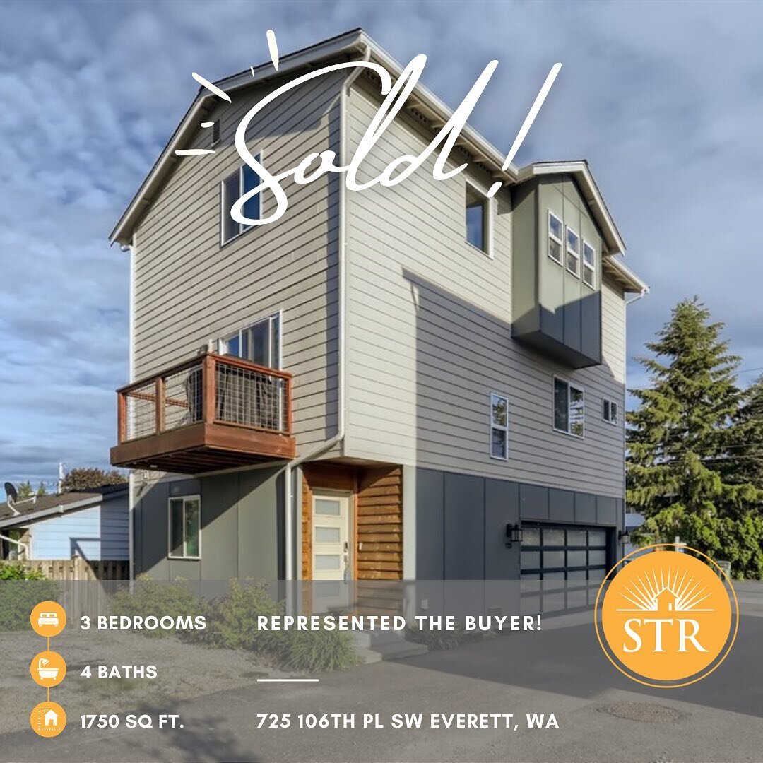 📣 JUST SOLD UNDER LIST! 📣
Represented the Buyer!
Listed at $575k &bull; Sold for $570k
SO excited for our awesome clients who were able to save a little money on this gorgeous Everett Townhome.
If you're thinking about buying, the market is shiftin