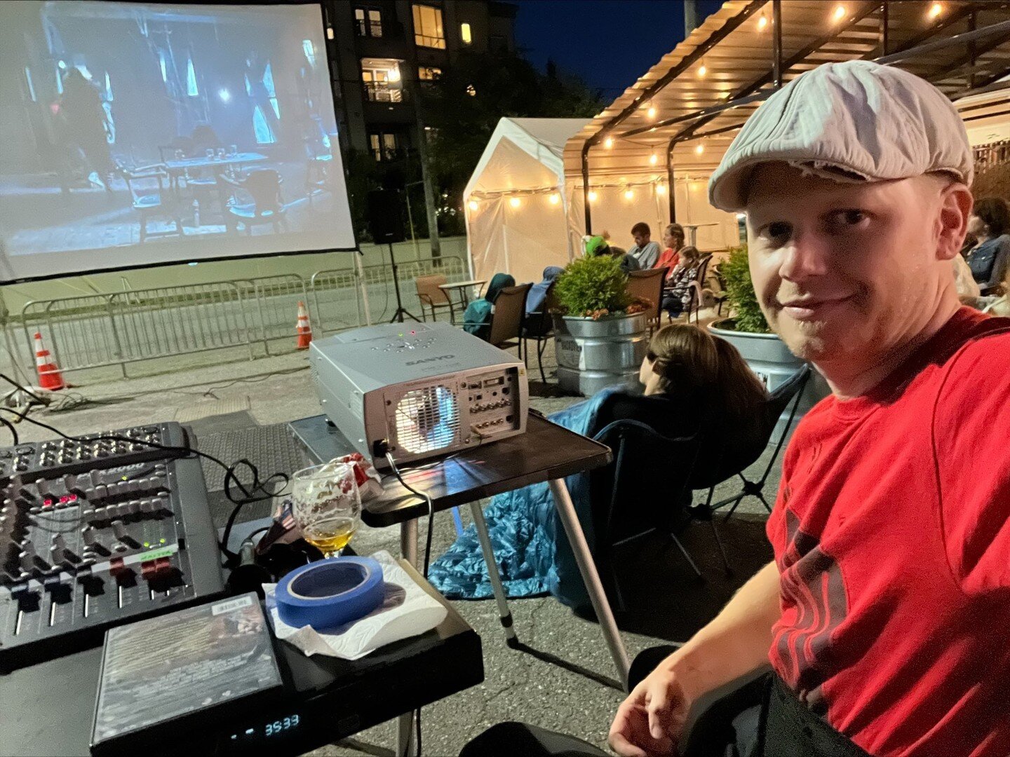 Happy Labor Day! Looking for something to do? Did you know our very own @ralston.david owns @broadviewtaphouse??? Here he is running movie night last week. Stop by for a cold one in the beer garden and stay for trivia night to flex that useless knowl