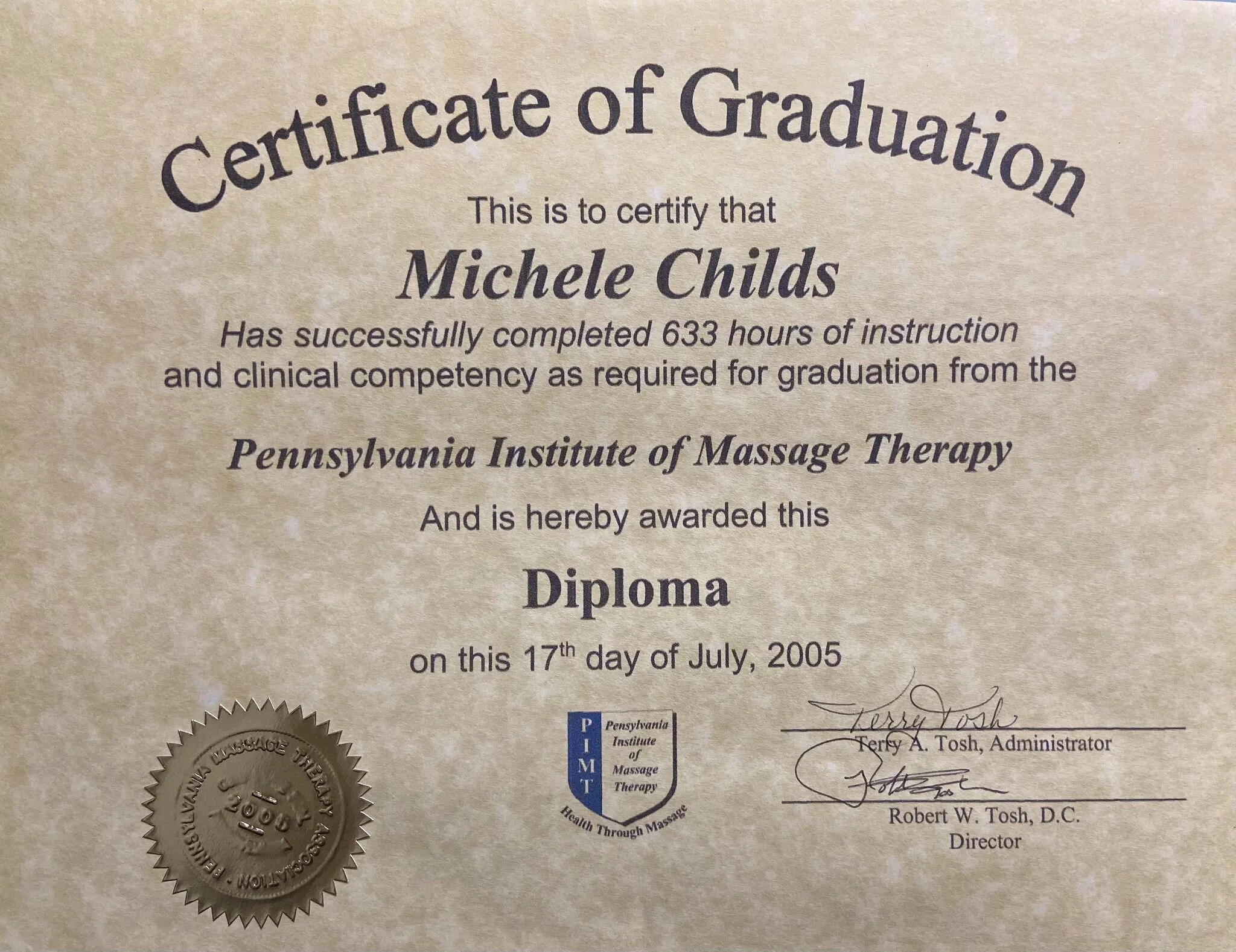Graduated from Massage School
