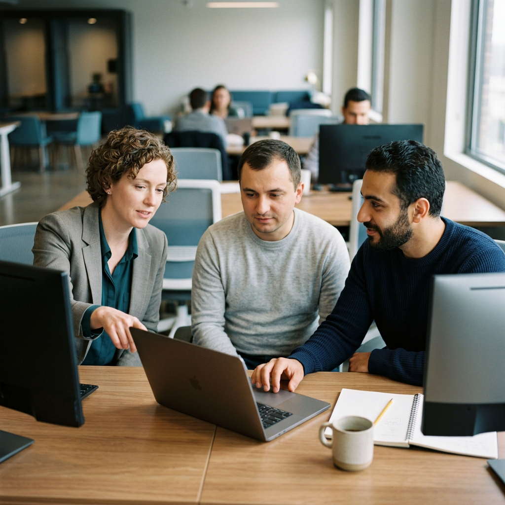AI Lab team and customer