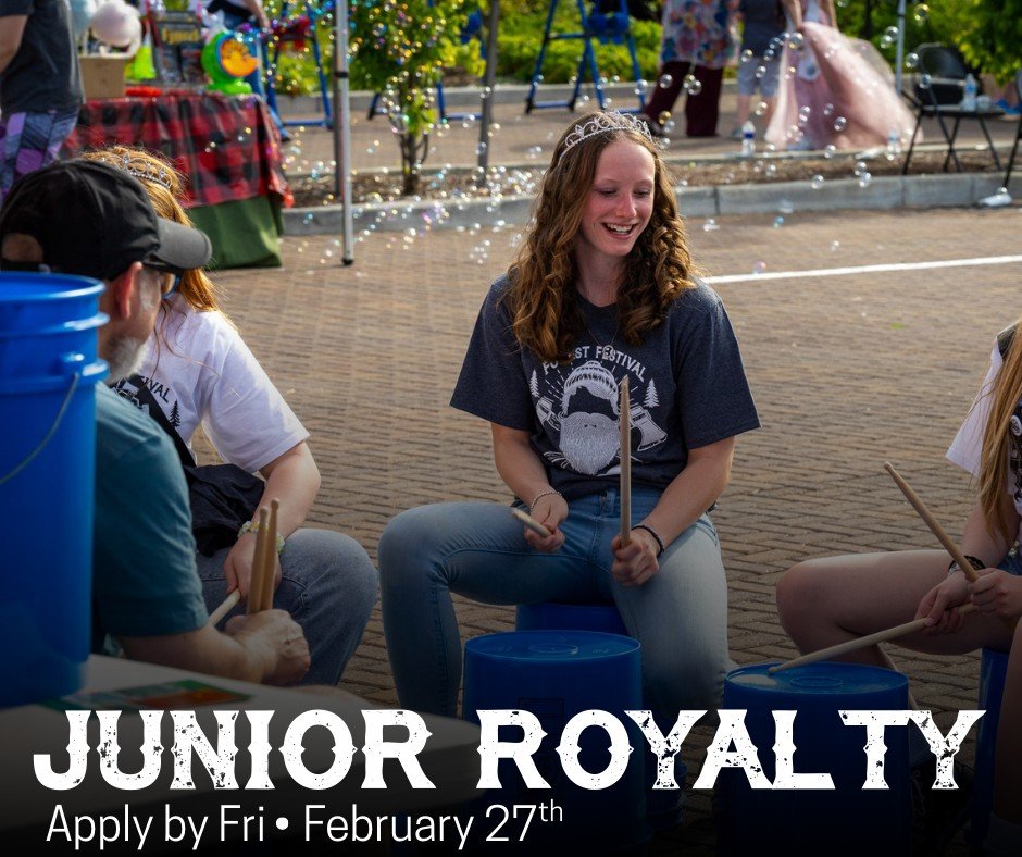 Looking for 6th - 8th graders in Mason County for our Junior Royalty Court. Participate in events during Forest Festival Weekend (May 29th + May 30th) and learn what it's like to represent your community!

Apply by submitting your Essay by Friday, Fe