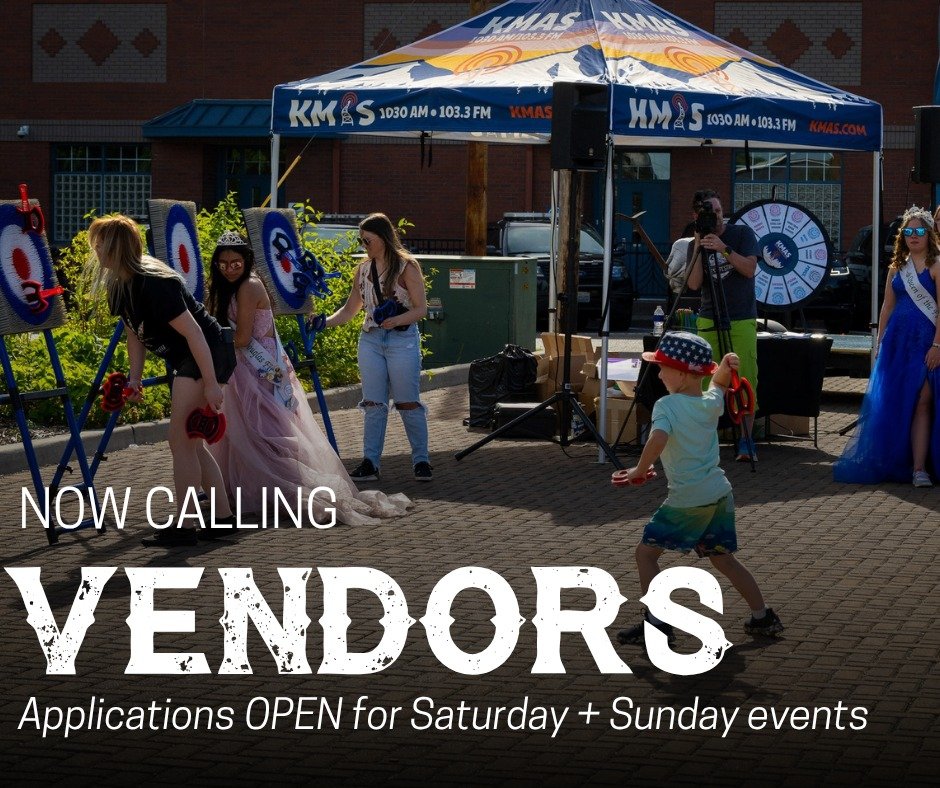 THREE Vendor Opportunities: 

Vendor are needed during the Logging Show &amp; Rockin&rsquo; The Forest on Saturday May 30 and the Car Show-Off on Sunday May 31. 

(Due to space limitations, Rockin&rsquo; the Forest is only available for Food Truck ve