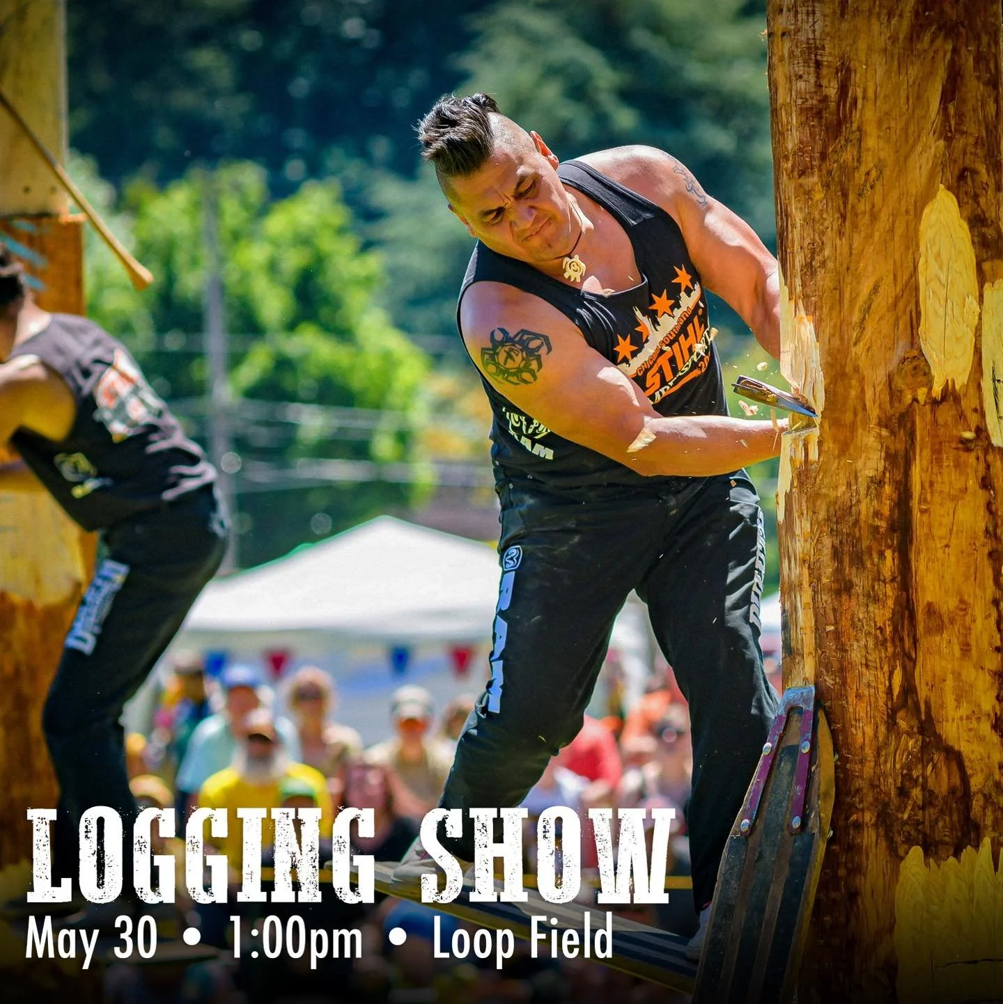 Don't miss the Logging Show excitement this Saturday!
1:00pm @ Loop Field.  1020 W Franklin St.

There will be a ton of fabulous vendors at this event too!  Check out our full list here: 
https://www.masoncountyforestfestival.com/vendor-2026-1