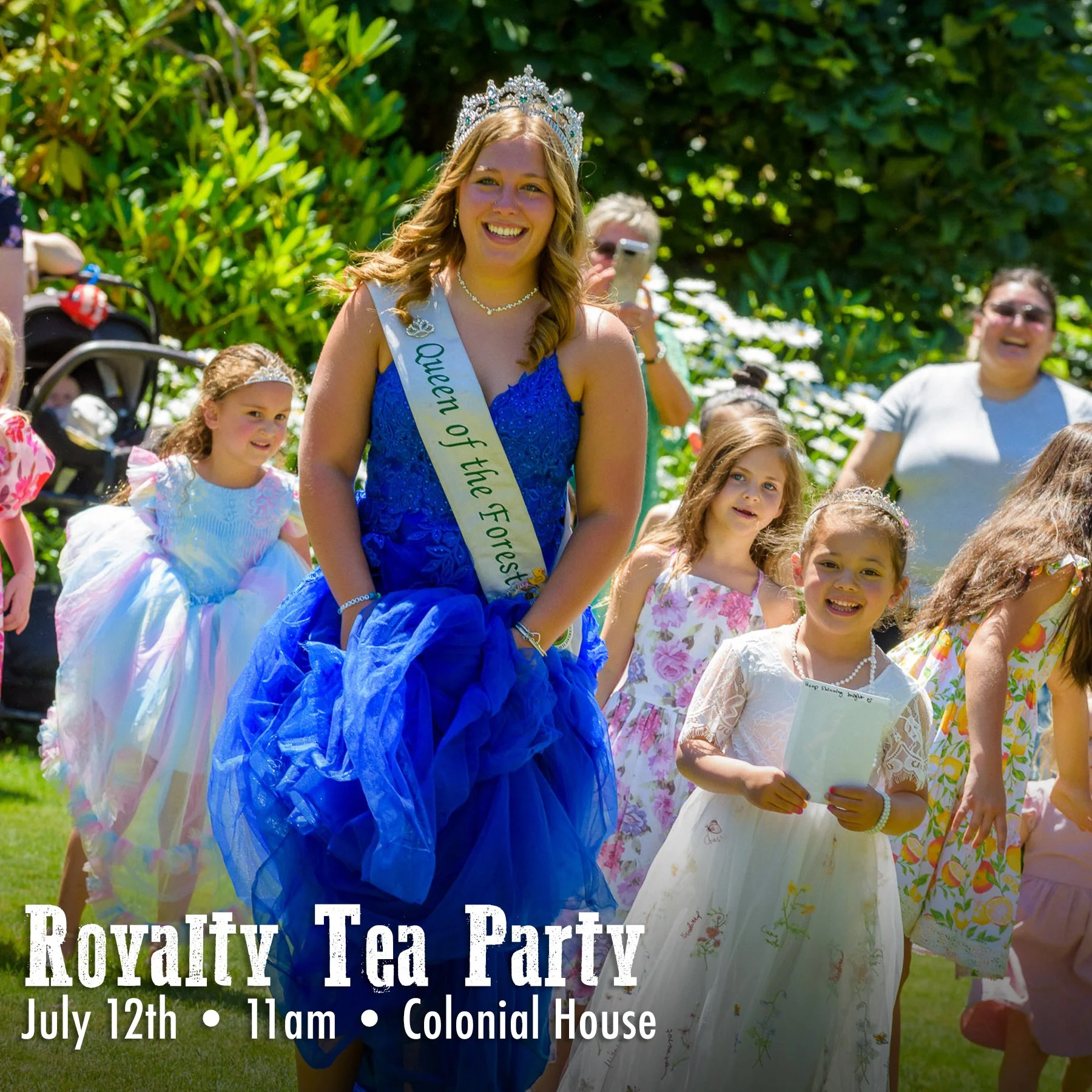 Tickets are going fast for the ROYALTY TEA PARTY! 👑
Join Queen Francesca and her Court on Sunday July 12th.

A lovely garden party for all ages. 
Get your tickets here:  https://www.masoncountyforestfestival.com/royal-tea