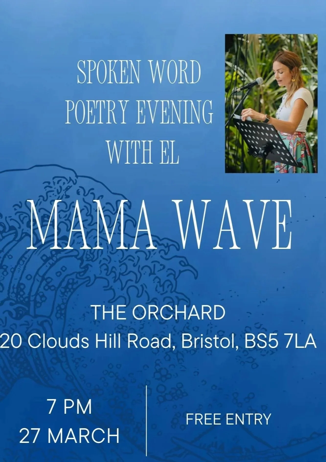 Reading at The Orchard, Bristol, March 2026