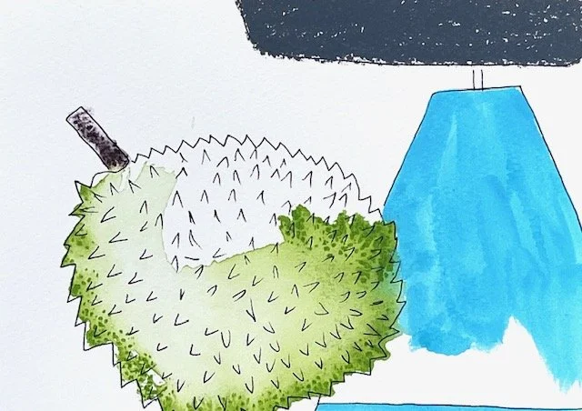 Fading Memories Series // 2026 // Ink, Watercolour, Oil Pastel // 15cm x 20cm