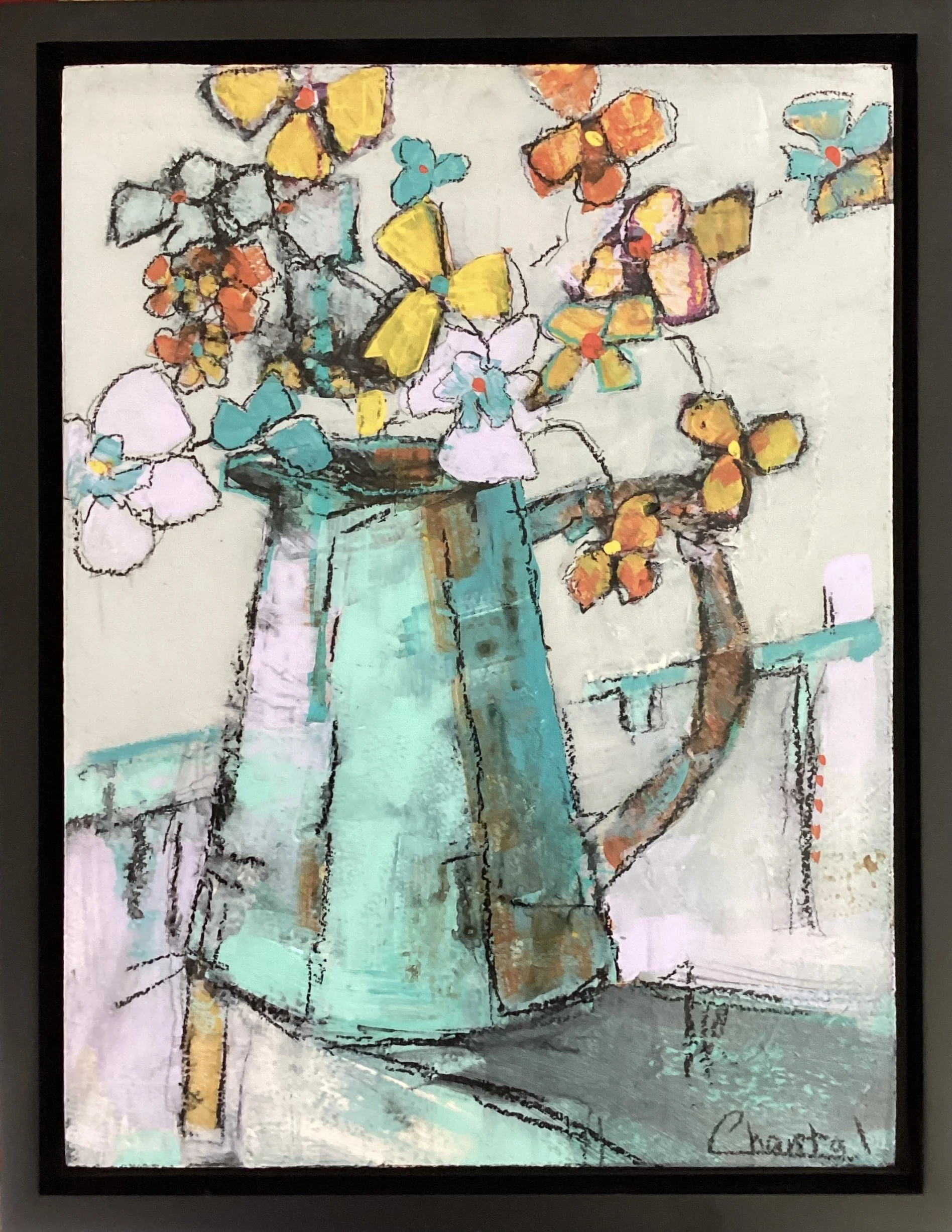 "Bijou (Jewel)" 9x12 Acrylic on Board (Black floating frame included) SOLD