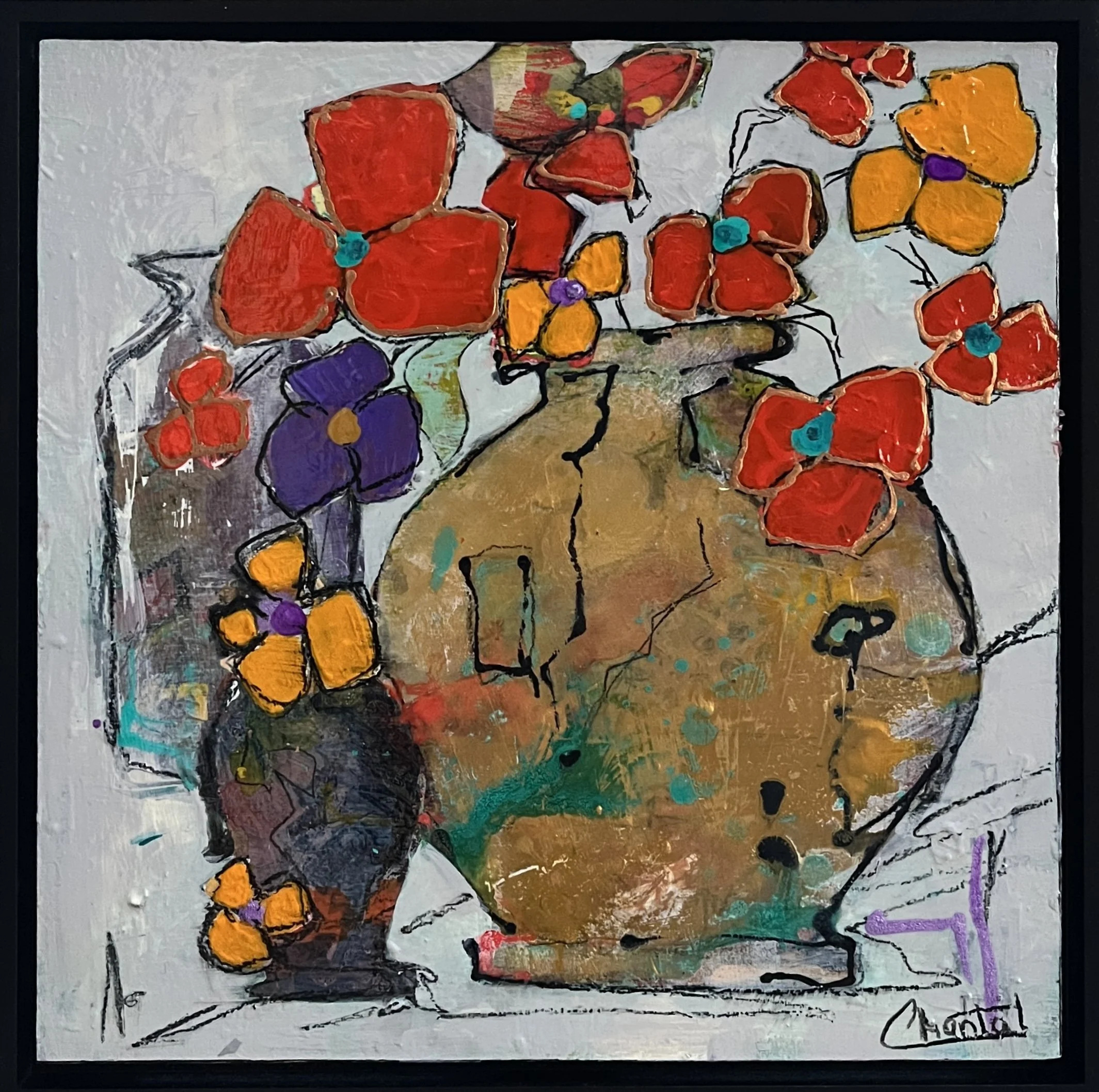 1265 "Holding Bright I" 12x12 Acrylic on panel Framed $350