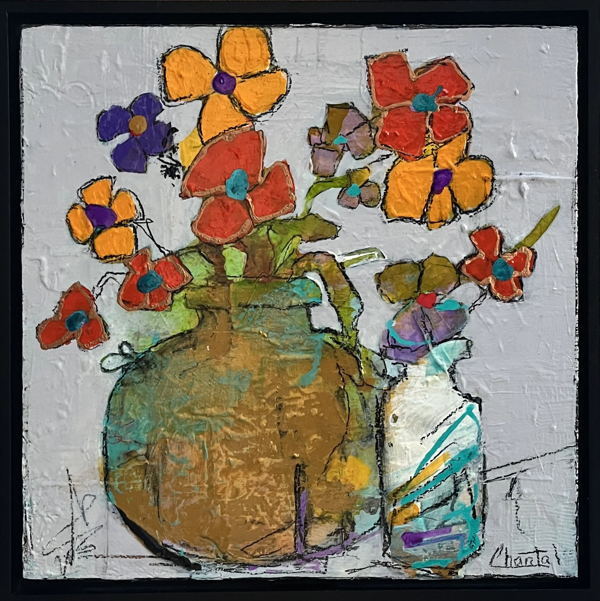 1267 "Holding Bright III" 12x12 Acrylic on panel Framed $350