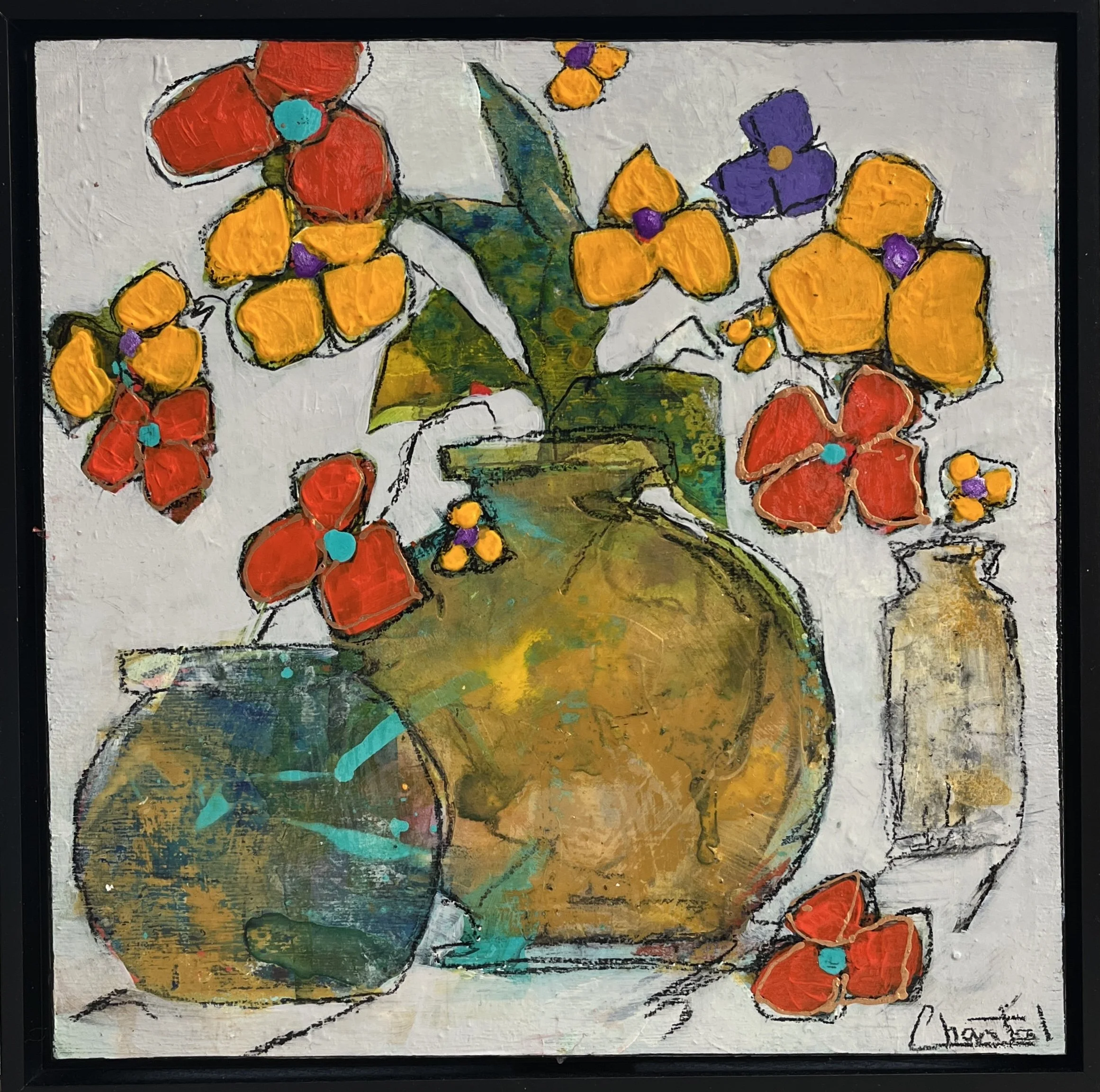 1268 "Holding Bright IV" 12x12 Acrylic on panel Framed $350