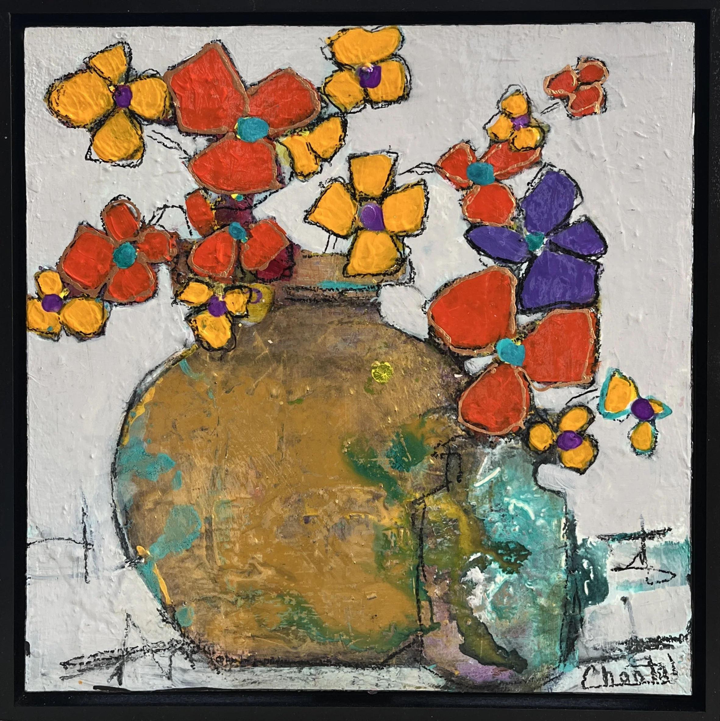 1271 "Holding Bright VII" 12x12 Acrylic on panel Framed $350