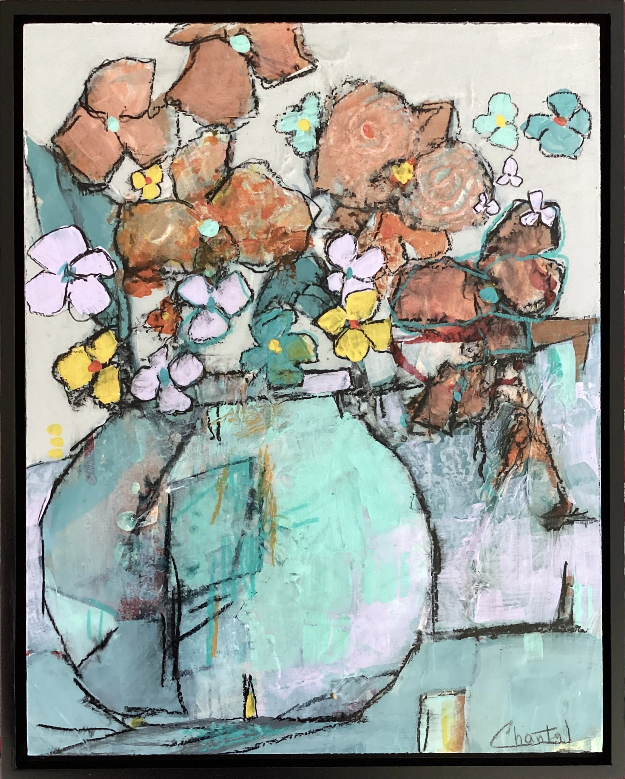 "Rêve (Dream)" 11x14 Acrylic on Board (Black floating frame included) SOLD