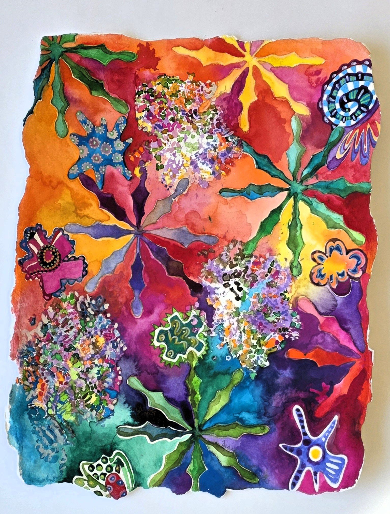 Cabochon_Diane Cherr_Watercolors & Acrylic Markers on Handmade paper_12.5x10_$700.jpg