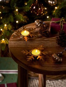 Cromwell Snowflake Tealight Holder Set of 2 Antique Brass.jpg