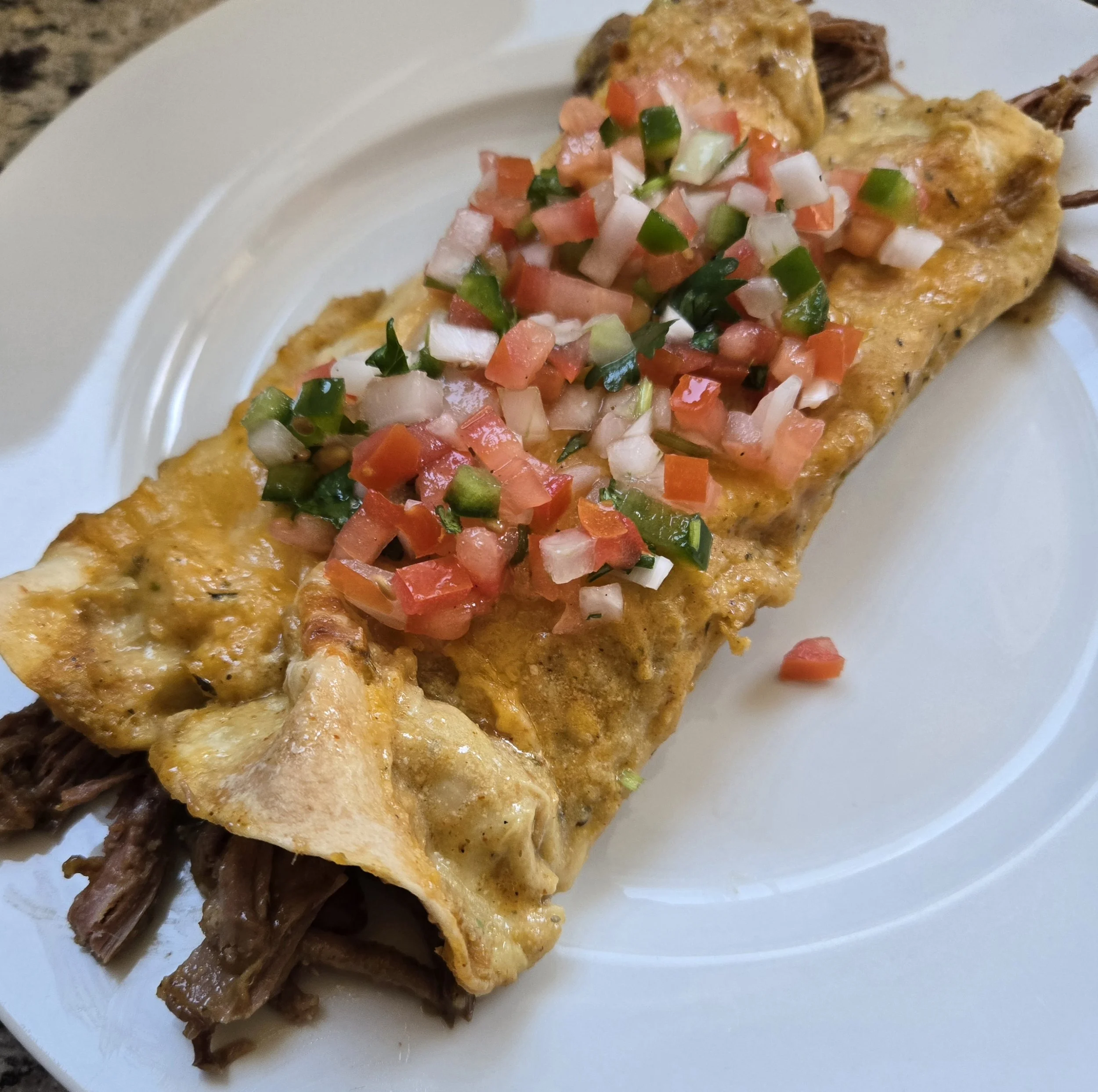 Shredded Beef Enchiladas