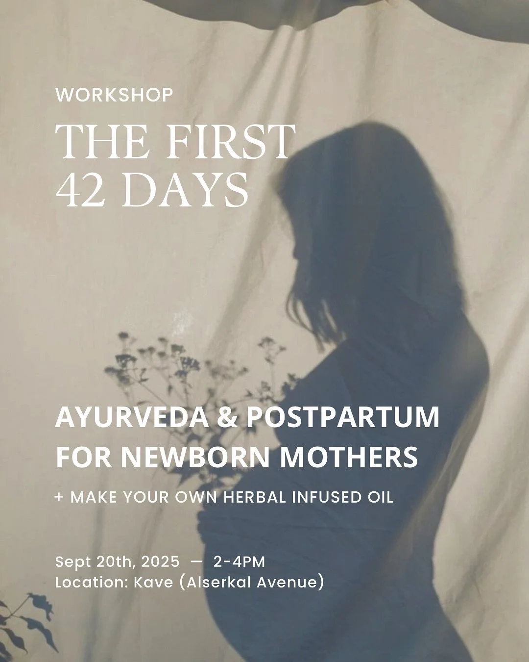 Curious how Ayurveda can support your body, mind, and heart after birth?
⁠
Join me for a postpartum workshop on Saturday, September 20th | 2&ndash;4 PM at @kavepeople 
⁠
Whether you&rsquo;re pregnant, newly postpartum, preparing for conception, a bir