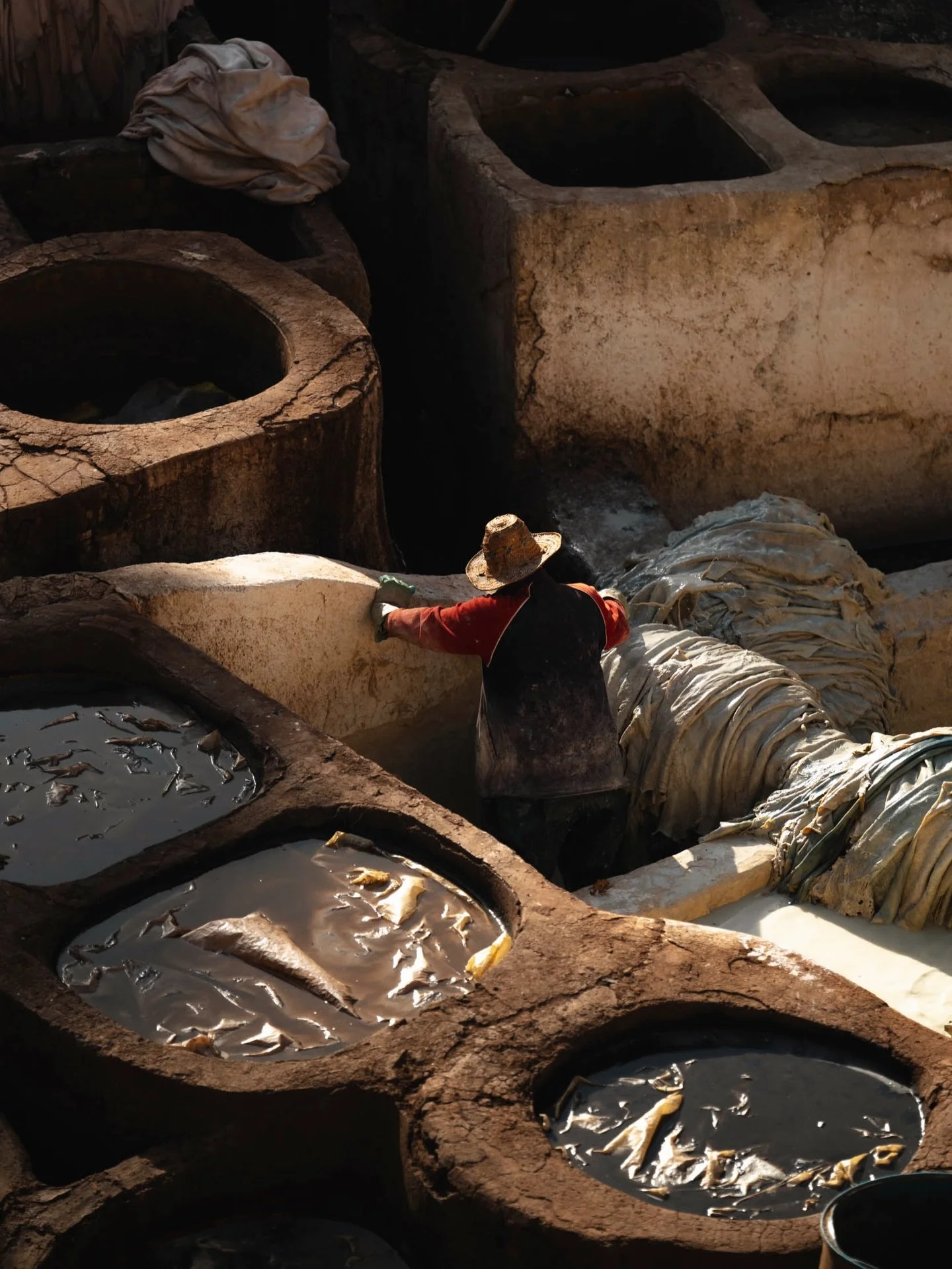 A morning chasing the light through the Fez medina. 

The crazy maze of narrow streets, the sight and smell of the Tannery and the golden light makes this a place I won&rsquo;t forget in a hurry. 

#fez #morocco #chouaratannery #tannery #streetphotog