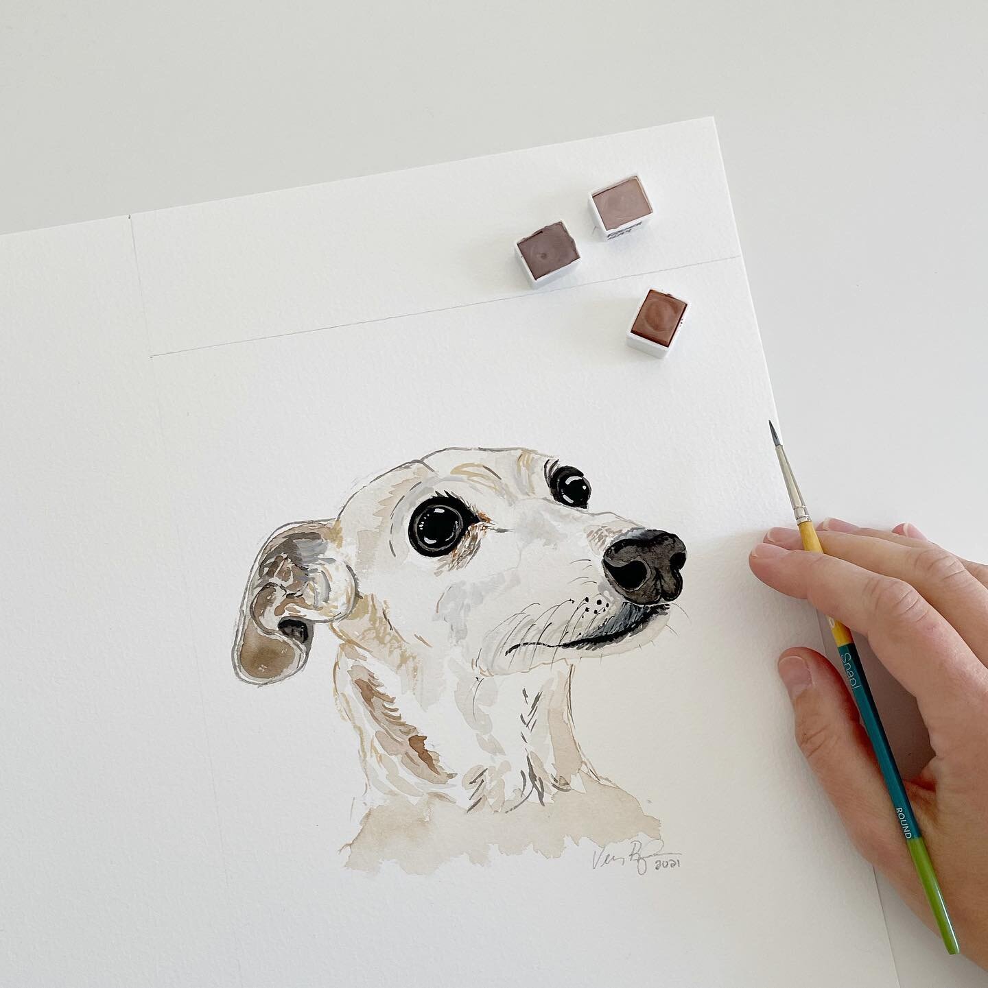 Are you a #doglover or #catlover? I&rsquo;m definitely team #dog, but mostly because I&rsquo;m allergic to cats 🐈 🐾
⠀
Pet portraits for your furry friend are now on my Etsy! I still have some free spots, then custom orders will be closed until Nove