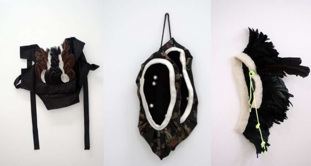 Plover Breast (Lóubrjóst) - nylon stockings on cotton. Safnasafnið Collection. Shoes - silk, wool, pearls. Headpiece - wool, ravens feathers.