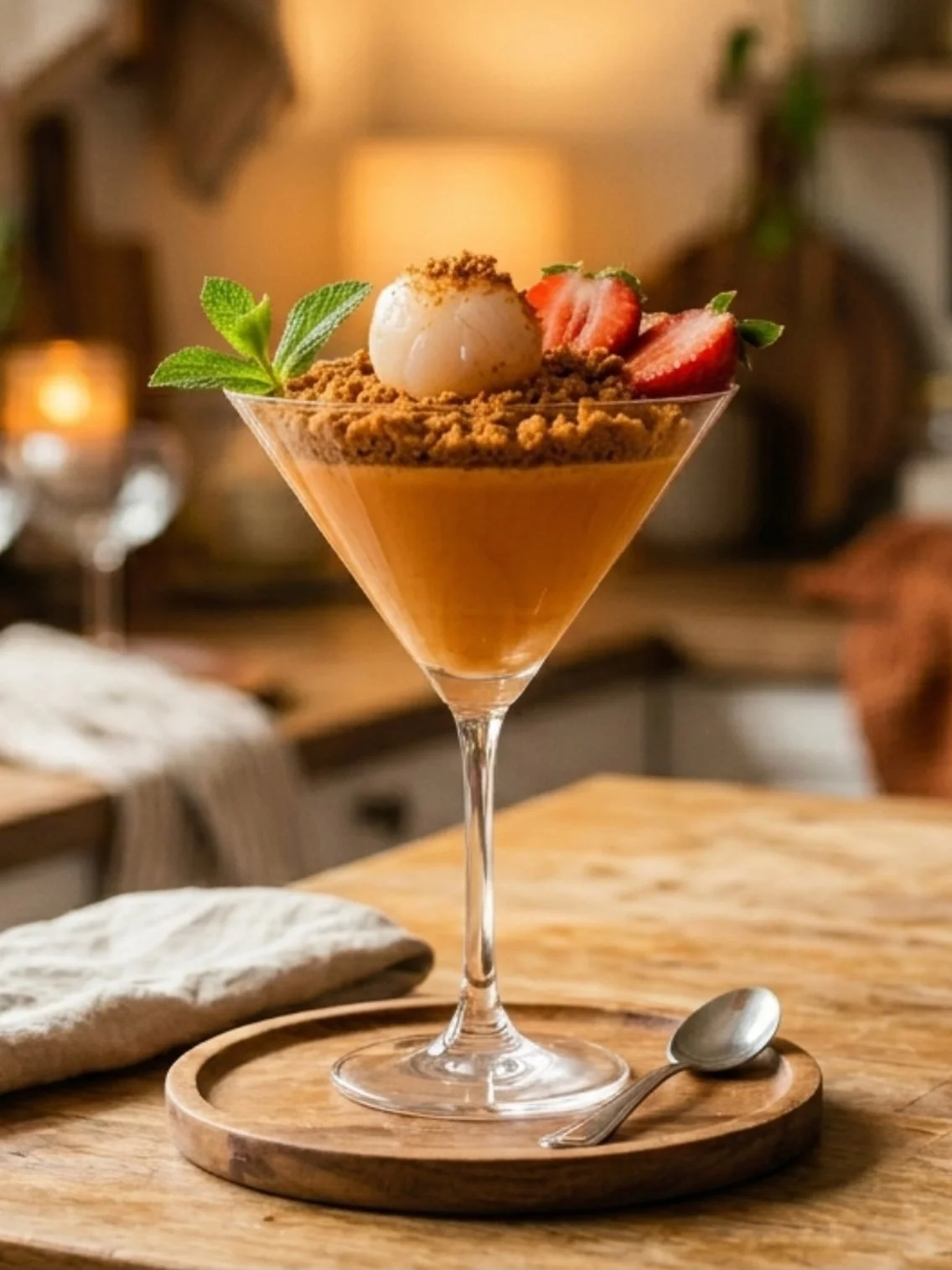 End your meal on a sweet note with our Wan-Jai Panna Cotta. Silky, smooth, and melt-in-your-mouth delicious &mdash; our Thai tea panna cotta is infused with rich, aromatic notes of spiced black tea and creamy sweetness. Every bite is light, fragrant,