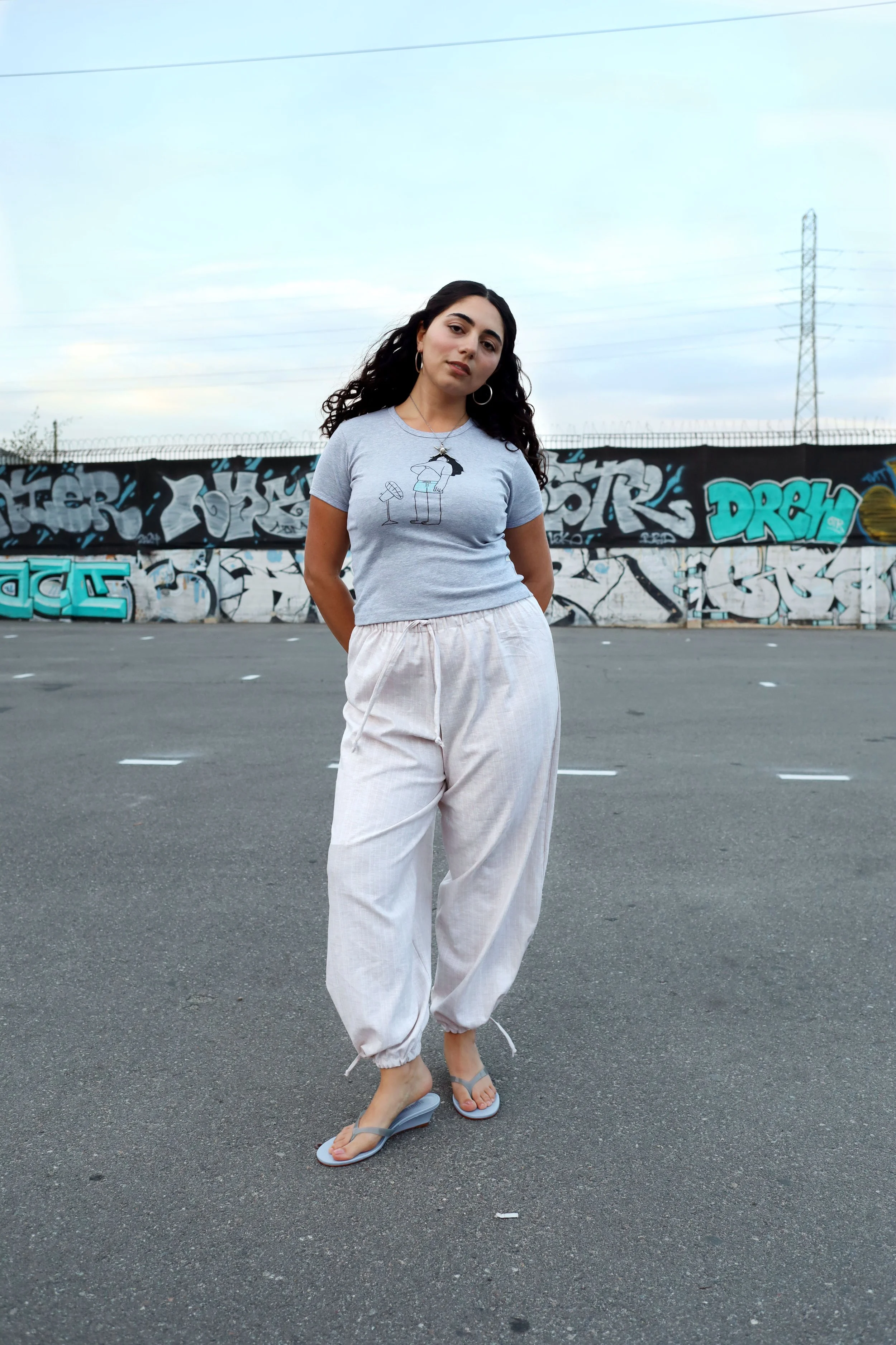 Tie me down in Beige stripes