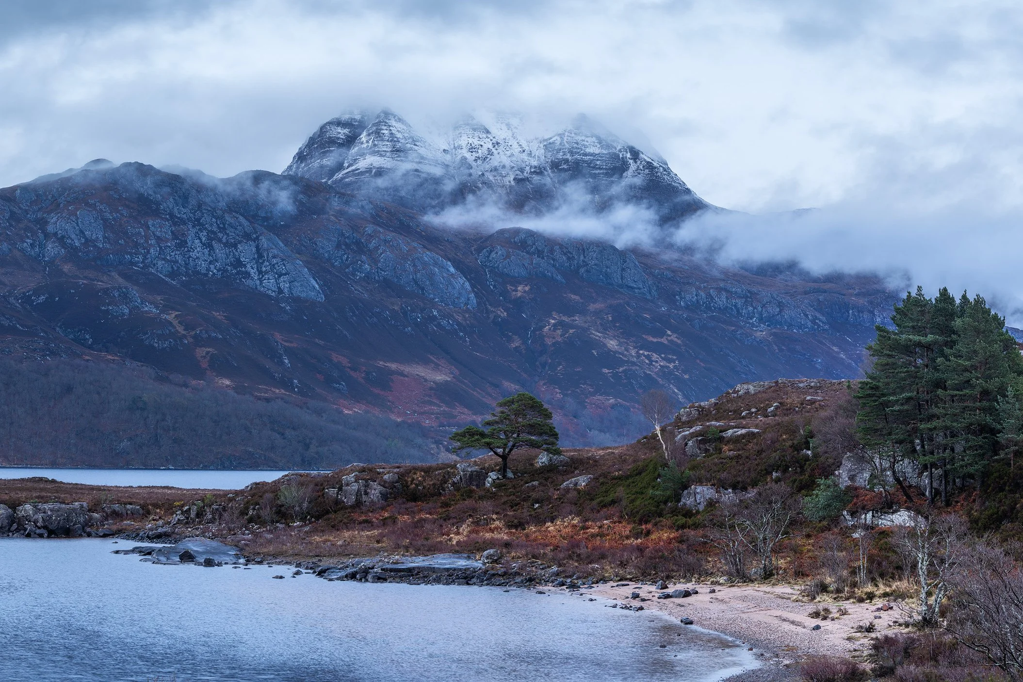 Slioch from the banks of Loch Maree, Winter