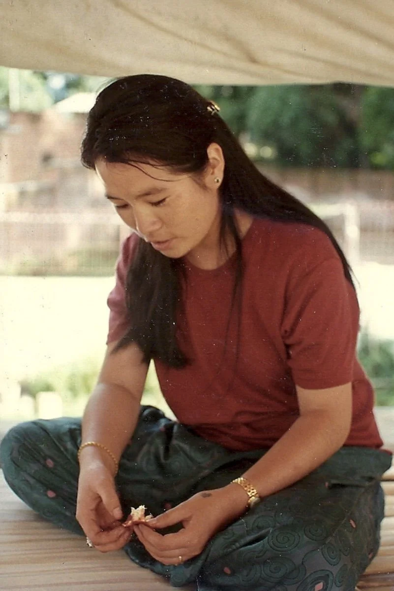 Semo Saraswati Rinpoche, rooftop, Pharping residence, Nepal (1997)