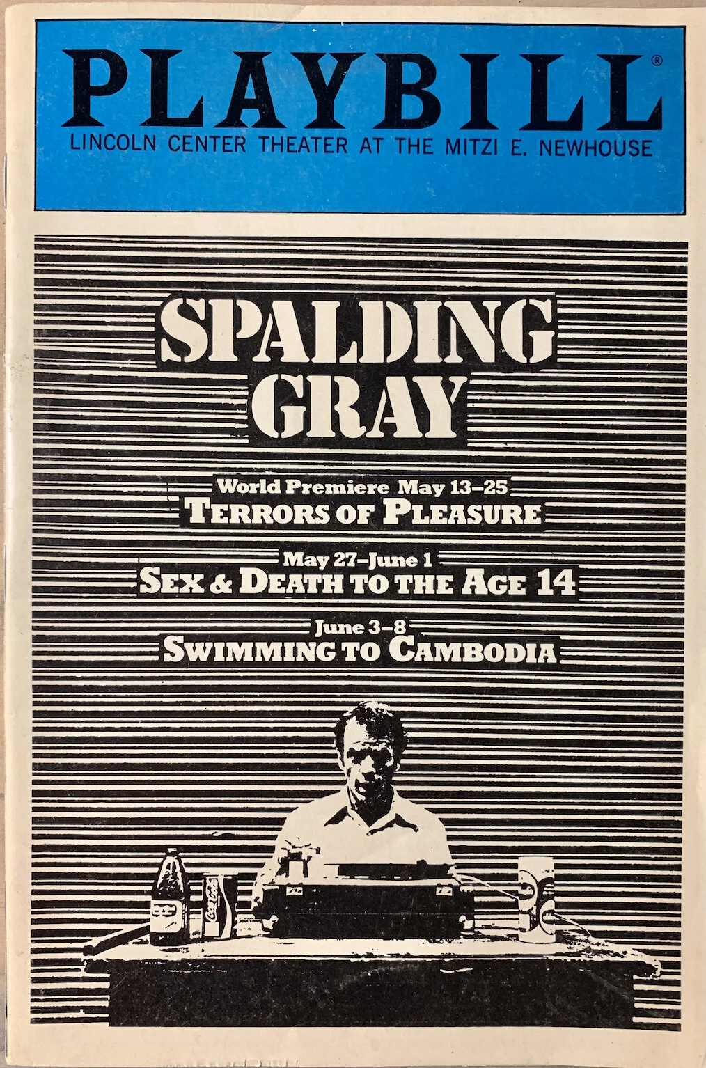 Playbill, Spalding Gray, Lincoln Center, 1986