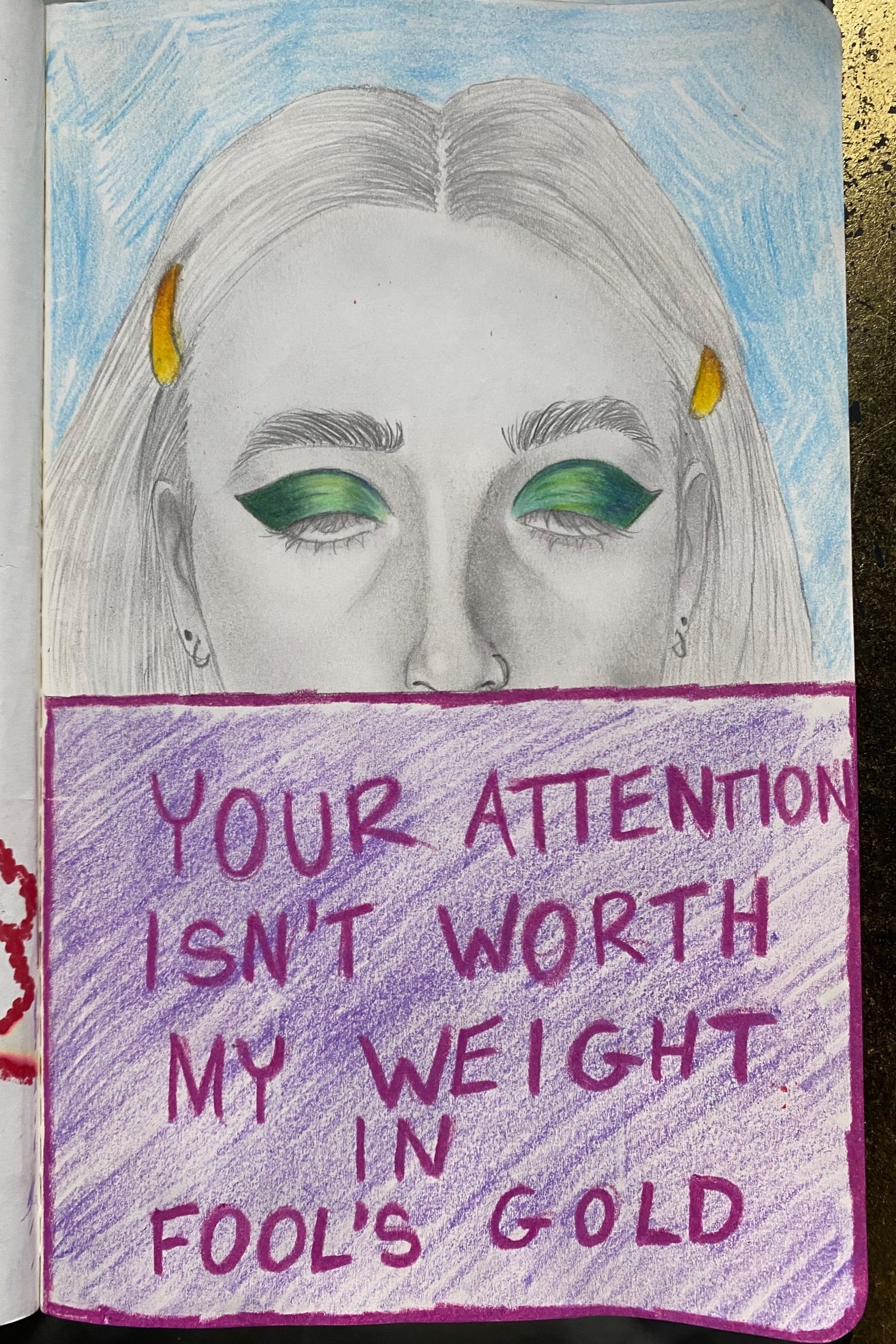 "Fool's Gold" pencil on paper, 2022