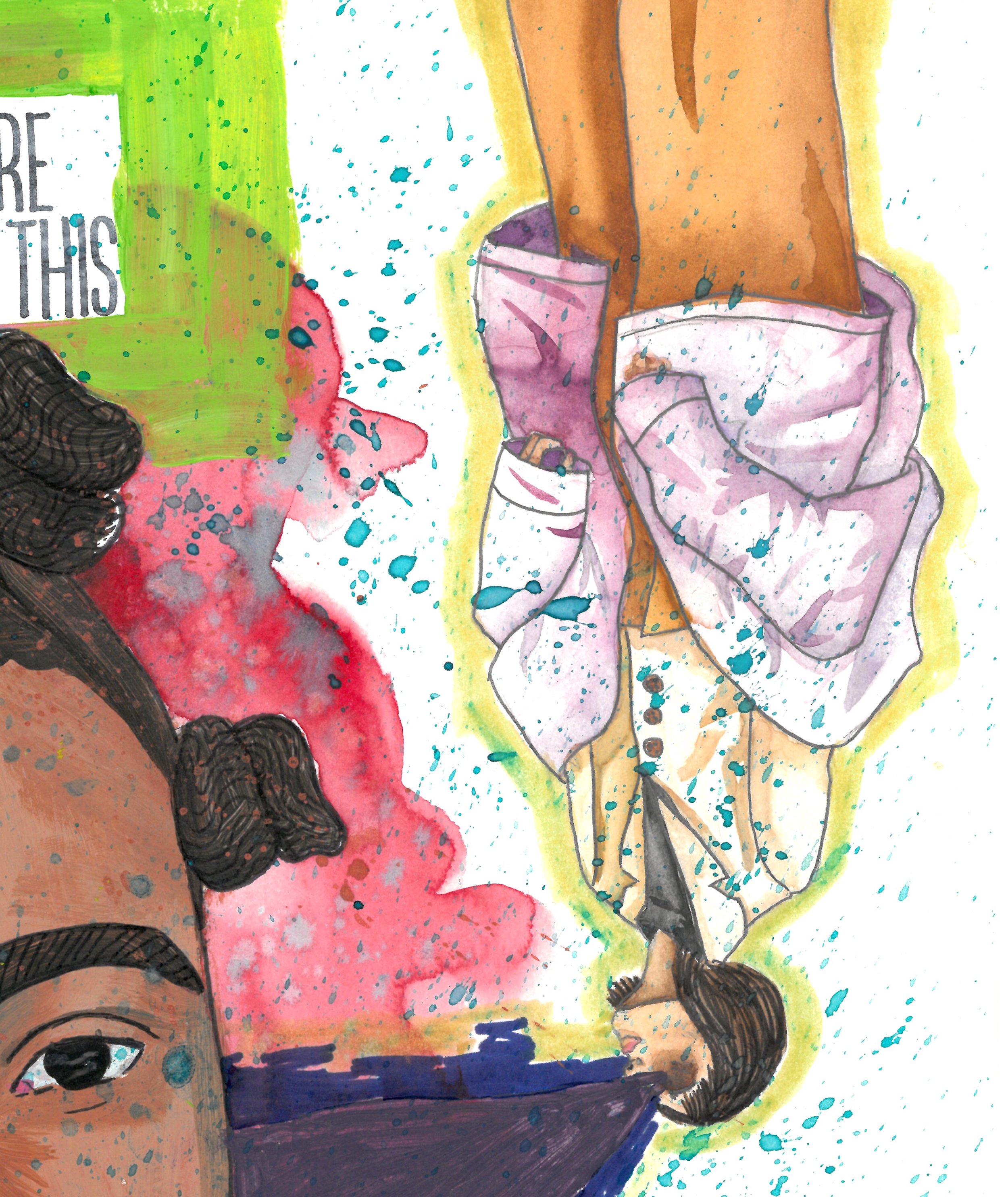 Do No Harm, mixed media on paper, 2020