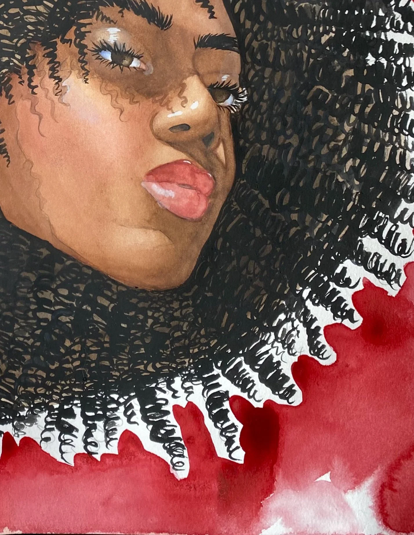 "The Calm Fire" watercolor on paper, 2023