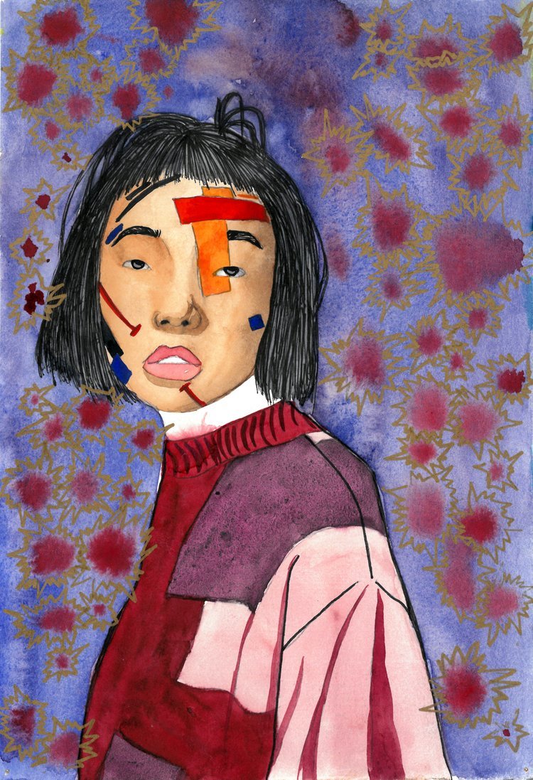 When Sparks Fly, watercolor on paper, 2018