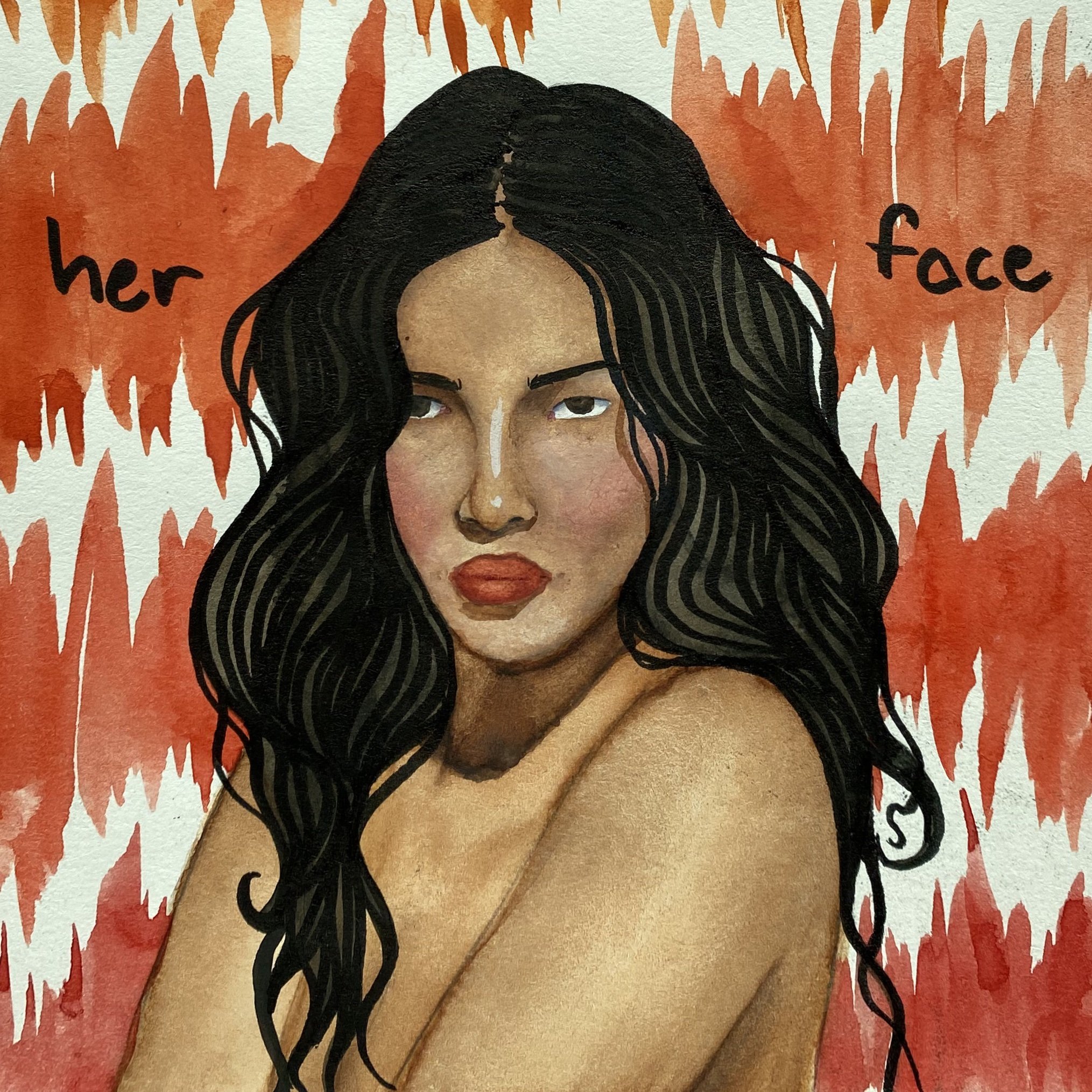 Sunshine On Her Face, watercolor on paper, 2023