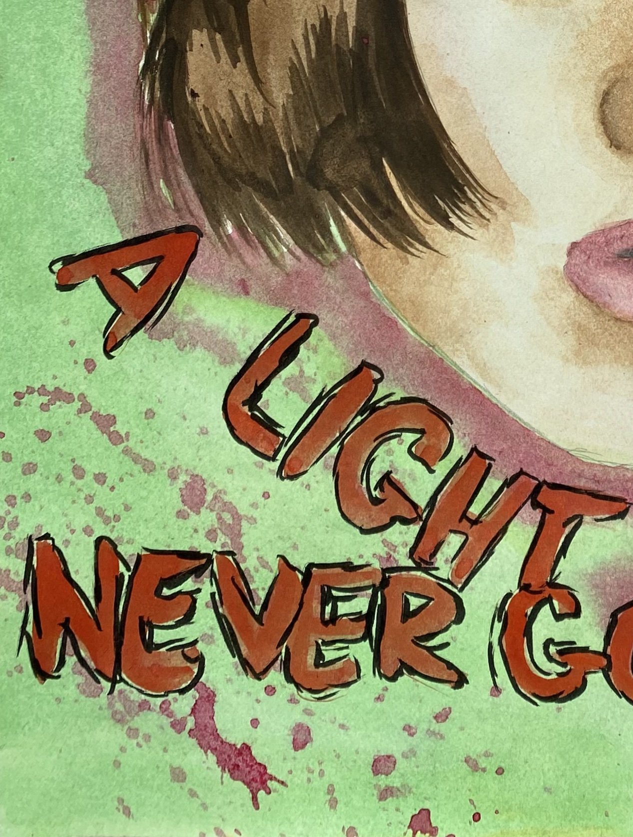 There Is A Light That Never Goes Out, watercolor on paper, 2019