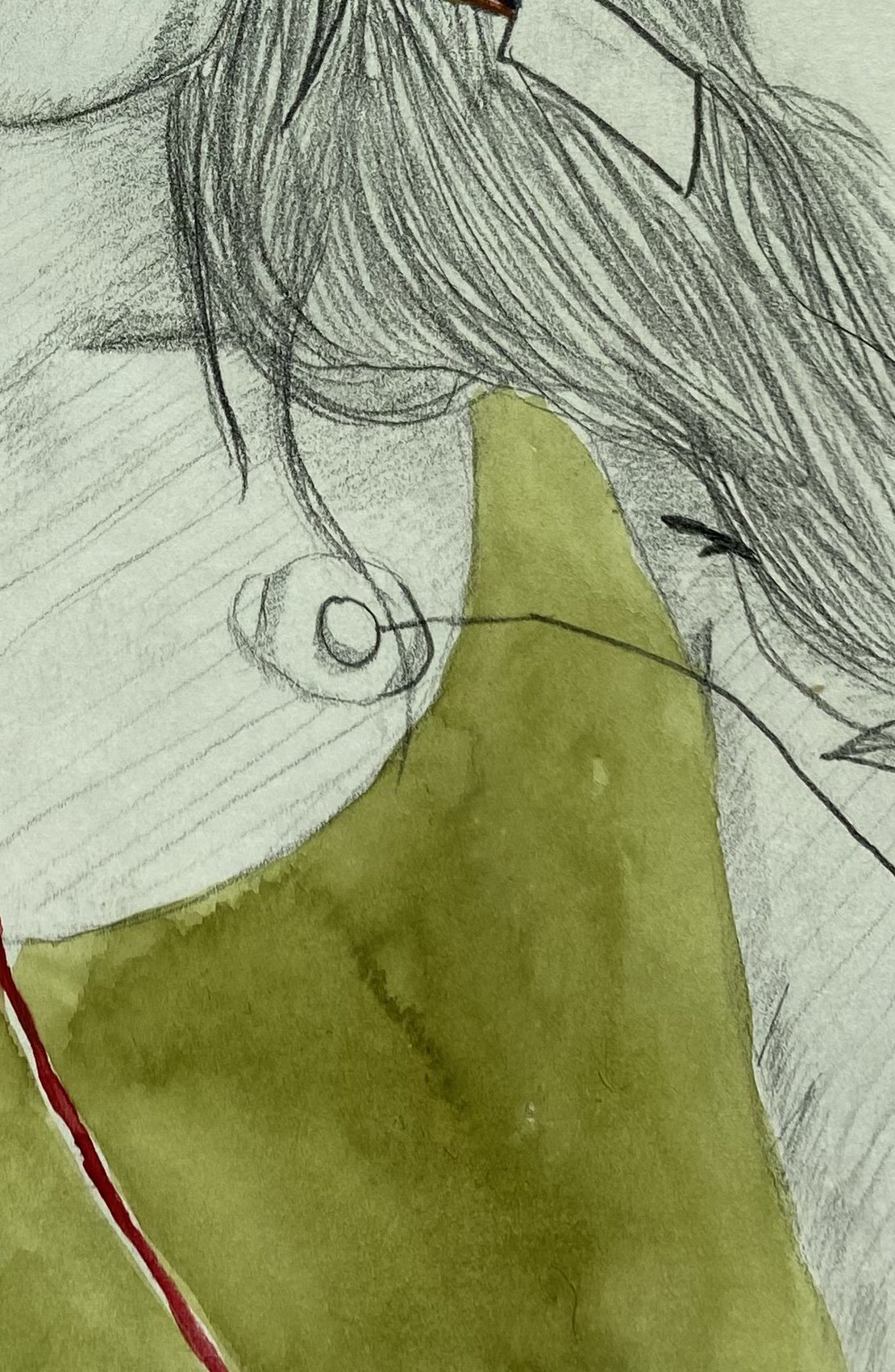 EEG, pencil and watercolor on paper, 2020