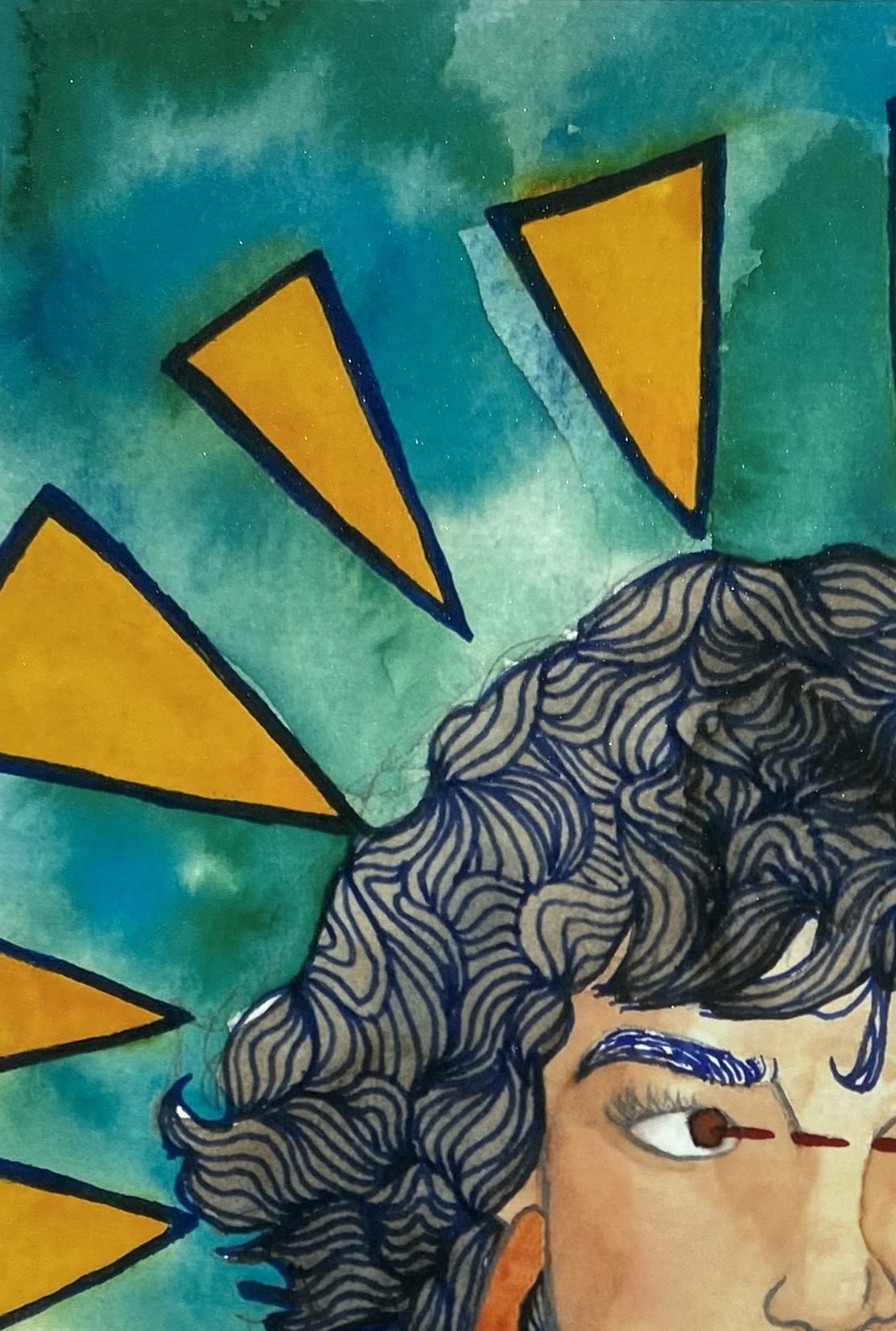 Laser Focus, watercolor on paper, 2020