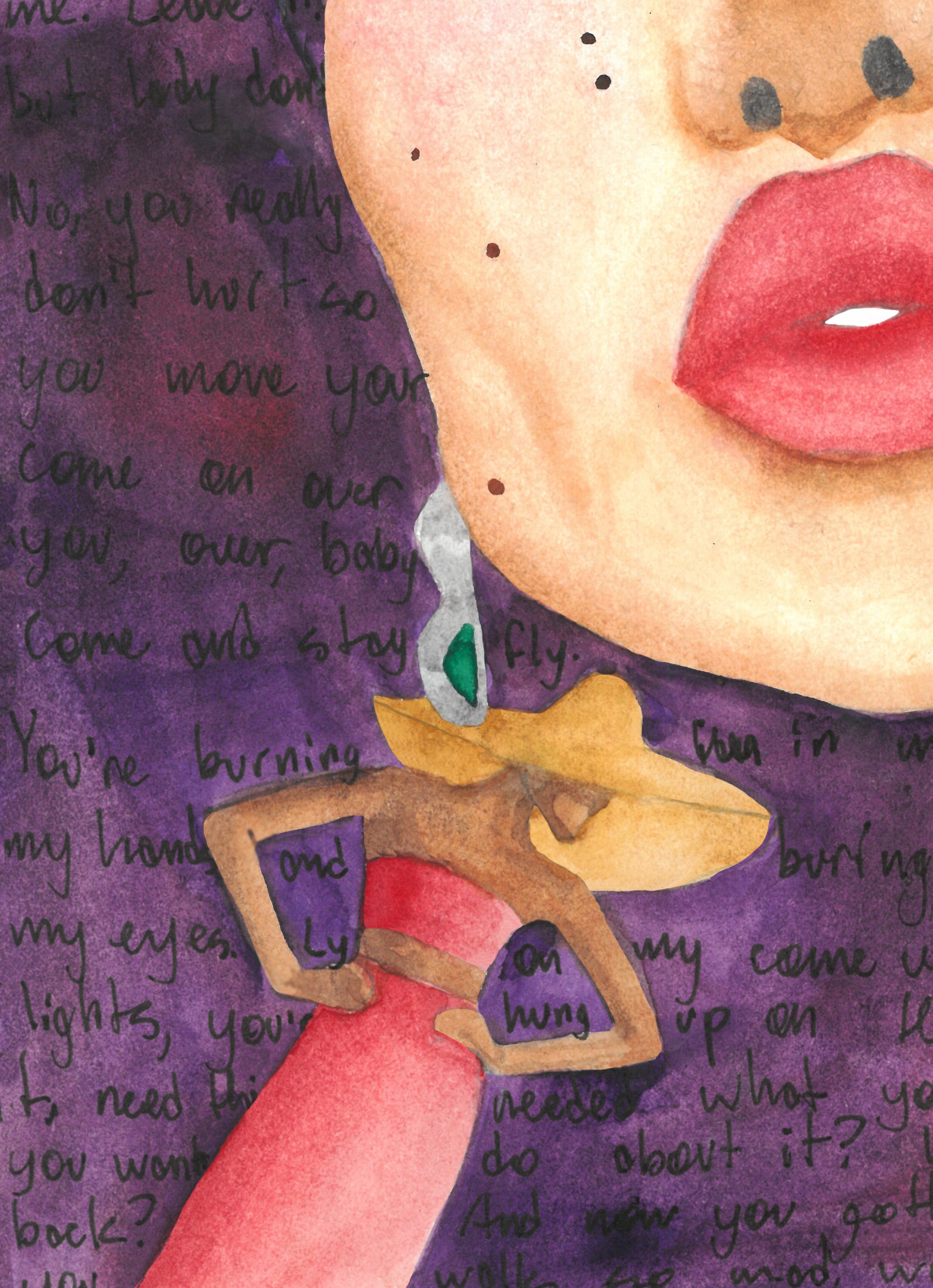 Double Vision, watercolor on paper, 2019