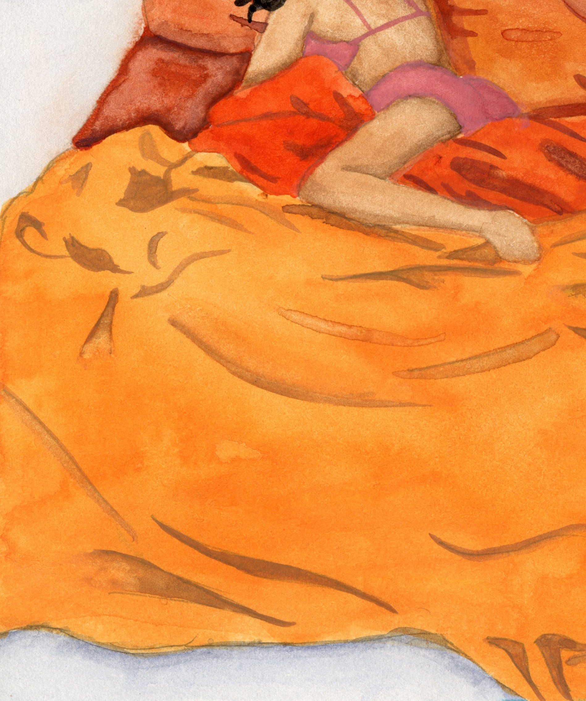 Doing Nothing With You, watercolor on paper, 2021