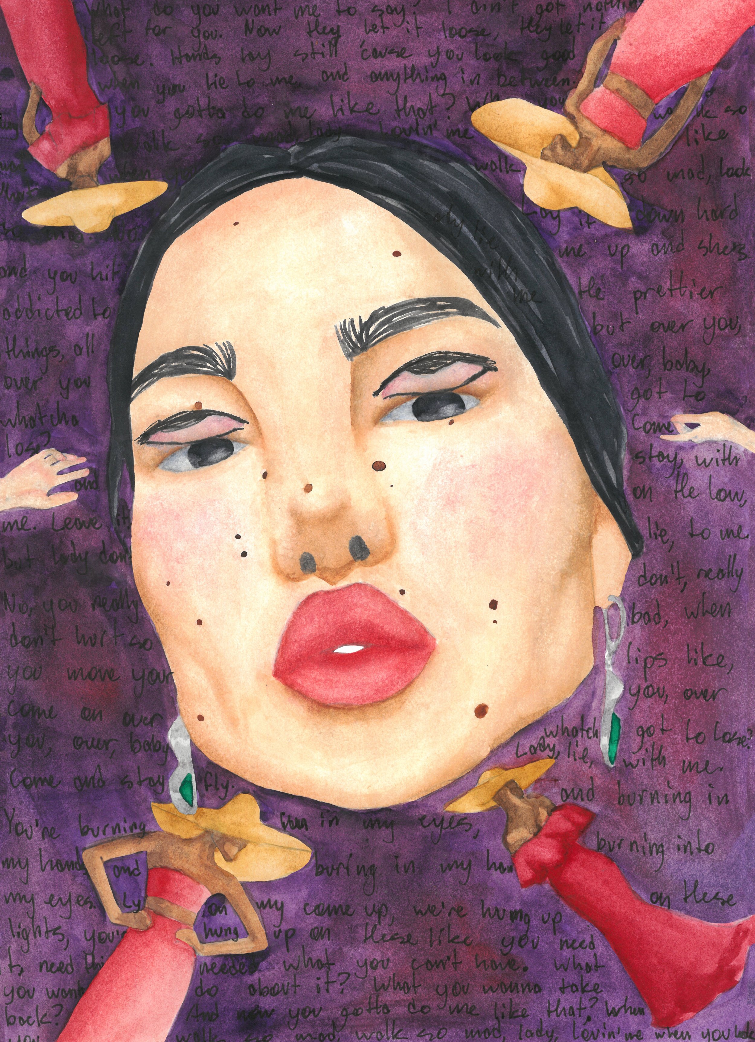 Double Vision, watercolor on paper, 2019