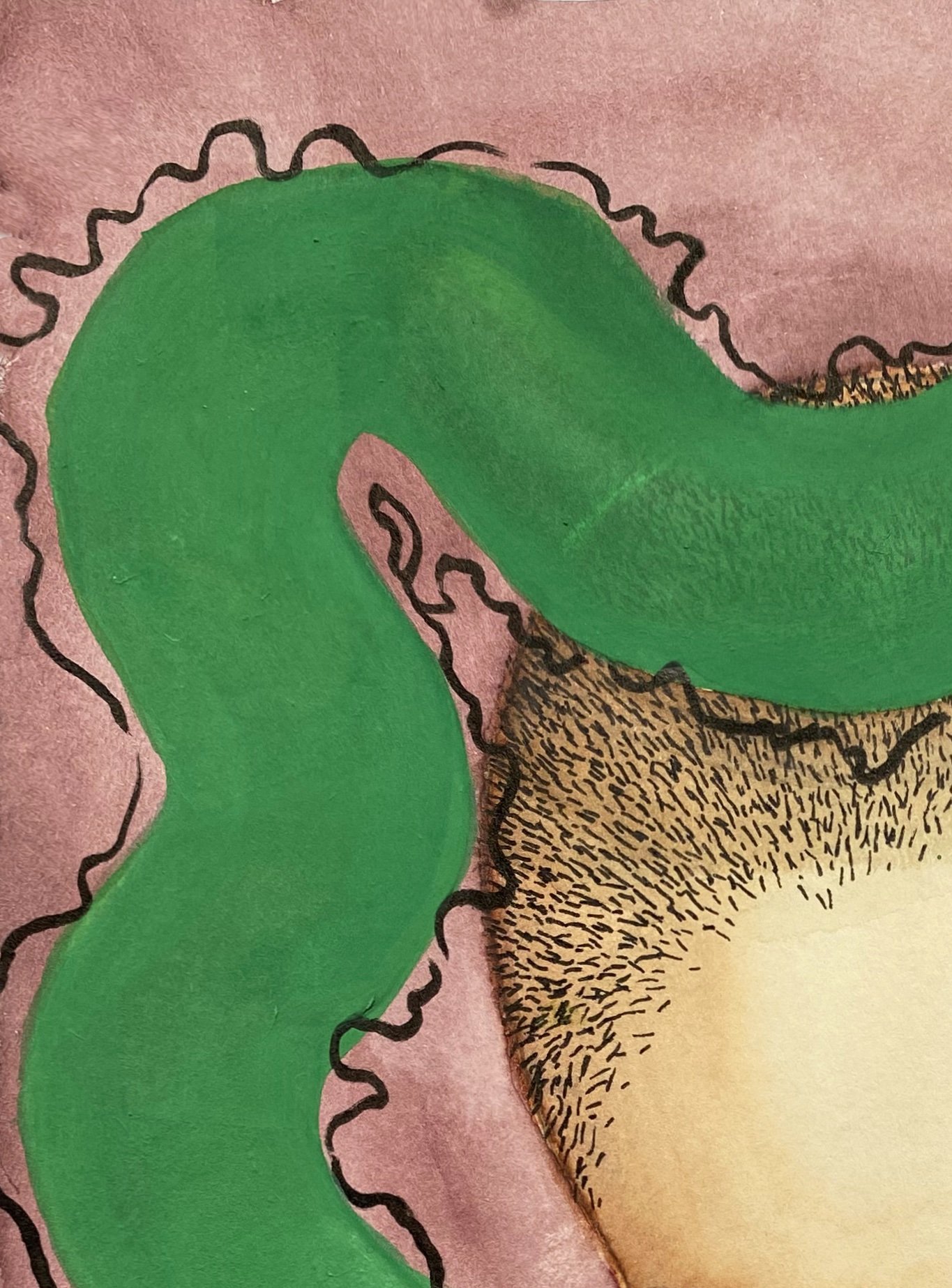 Train Of Thought, watercolor on paper, 2022