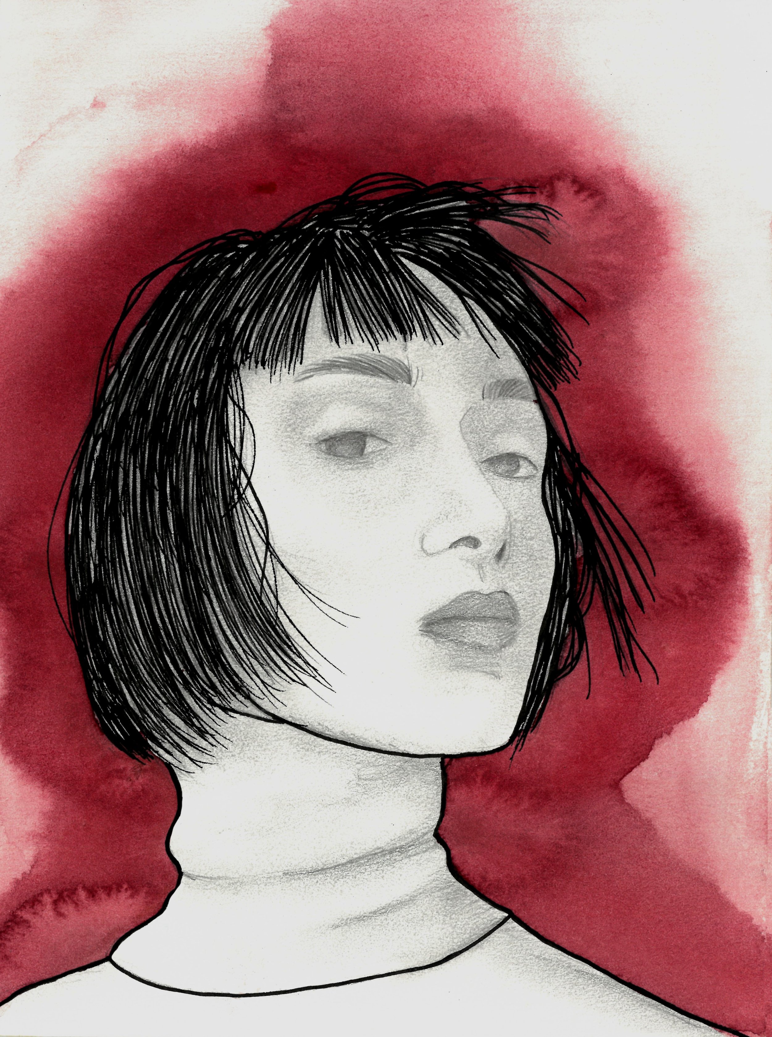 Wine Spill, watercolor on paper, 2021