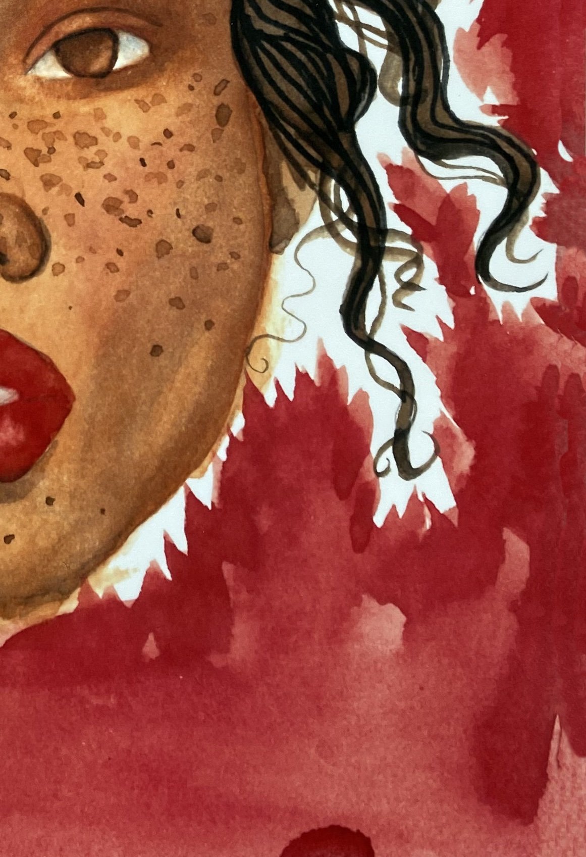 Puzzling, watercolor on paper, 2021