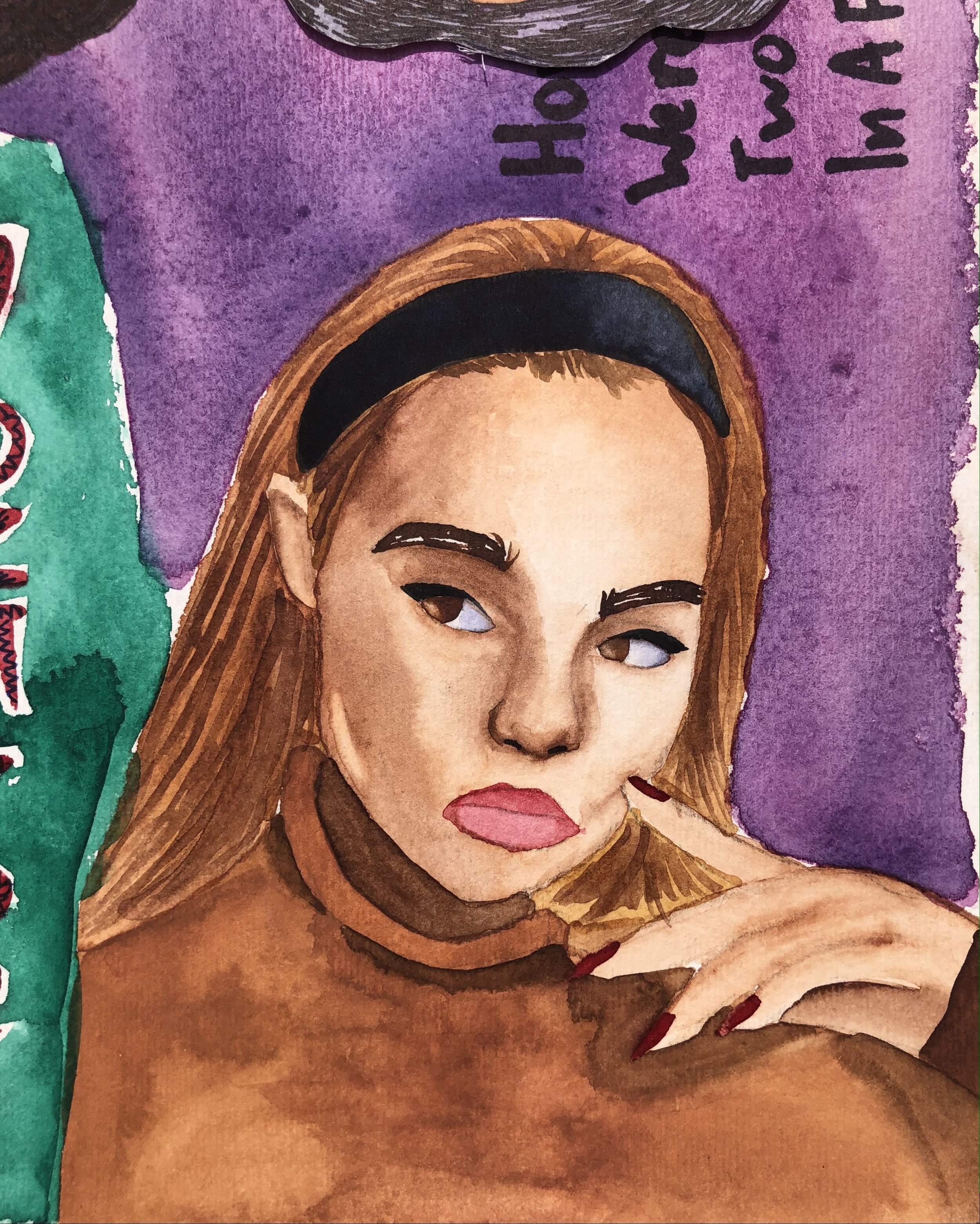 Don’t Look At Me Like That, watercolor on paper, 2019