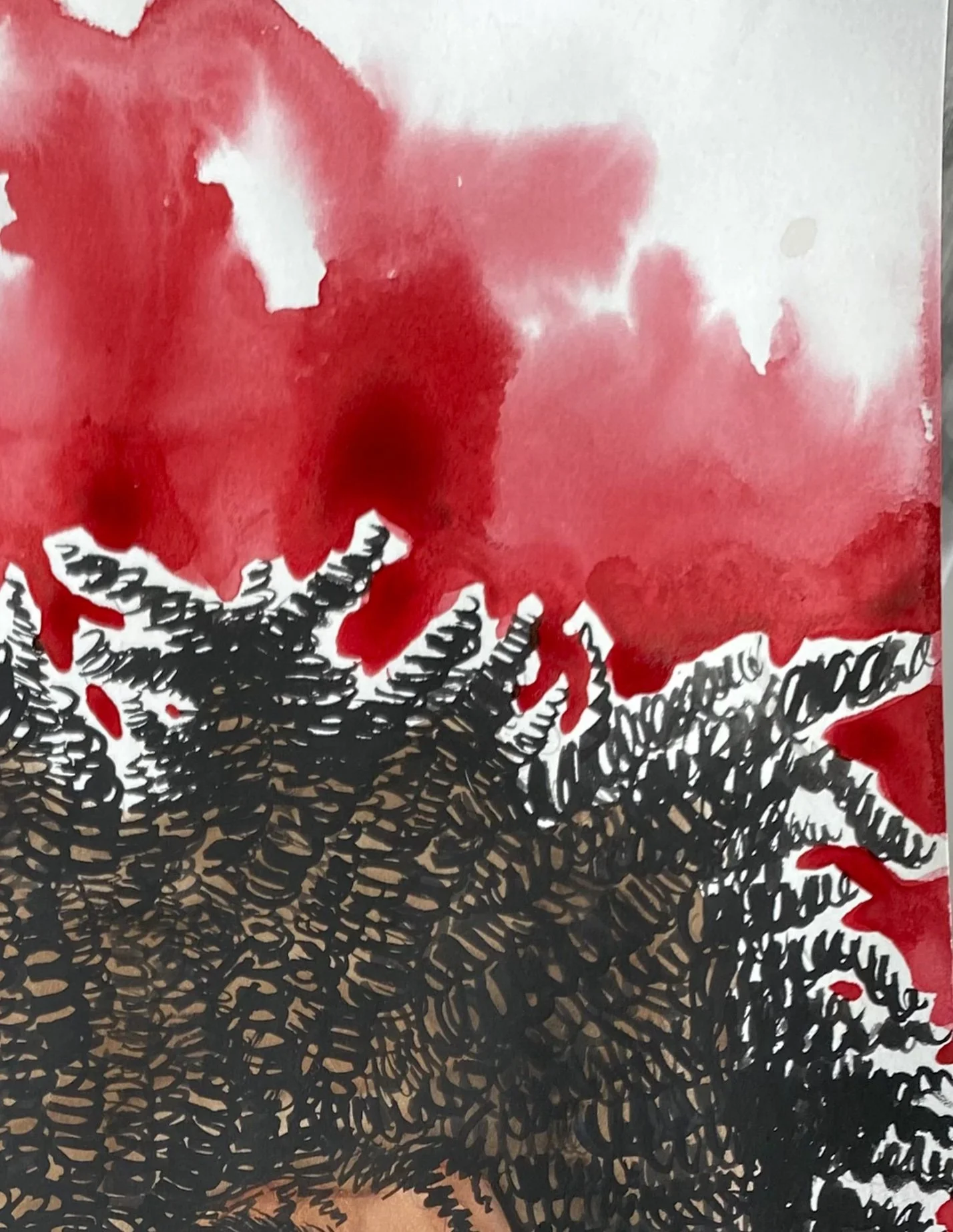 "The Calm Fire" watercolor on paper, 2023