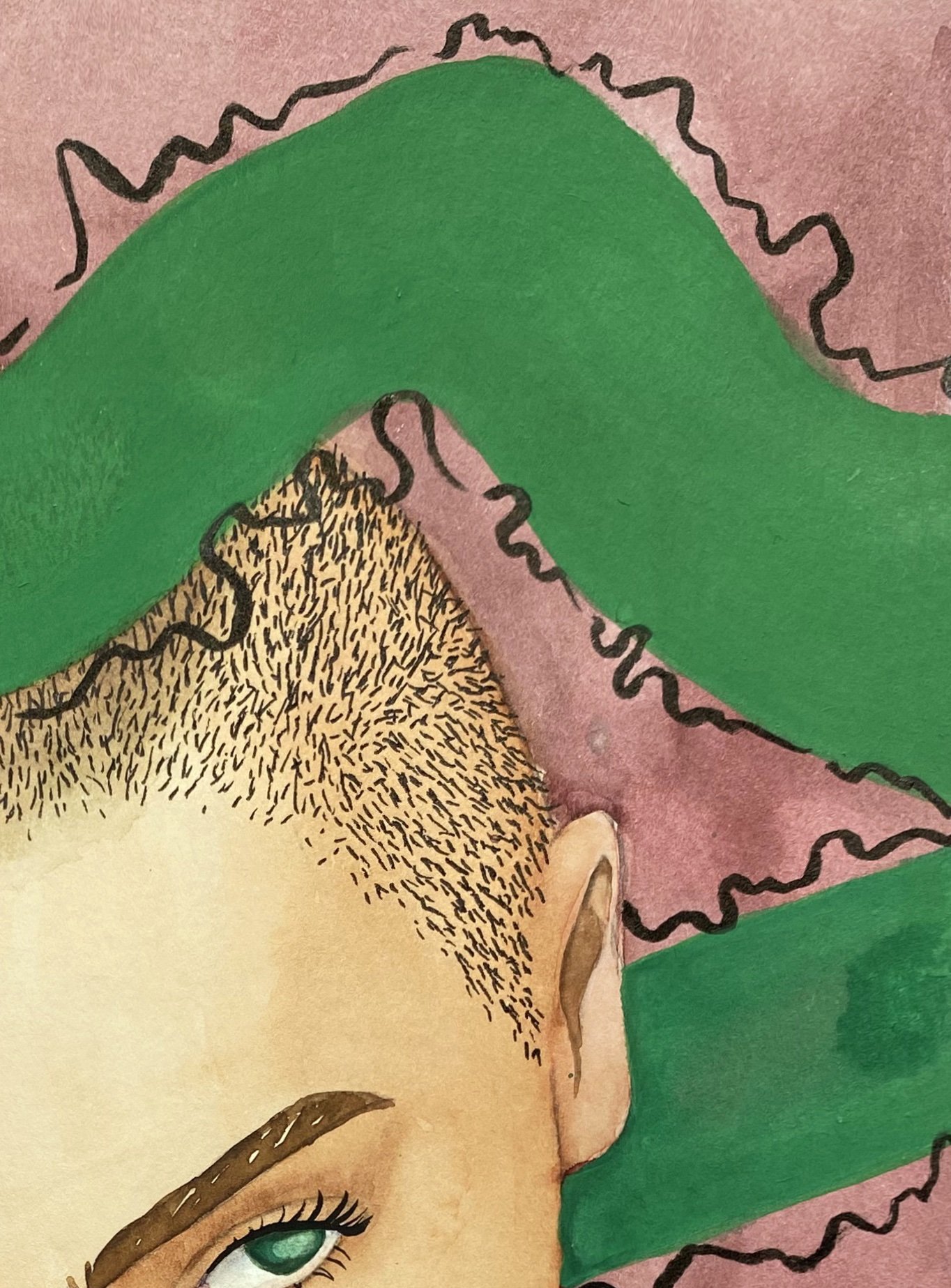 Train Of Thought, watercolor on paper, 2022