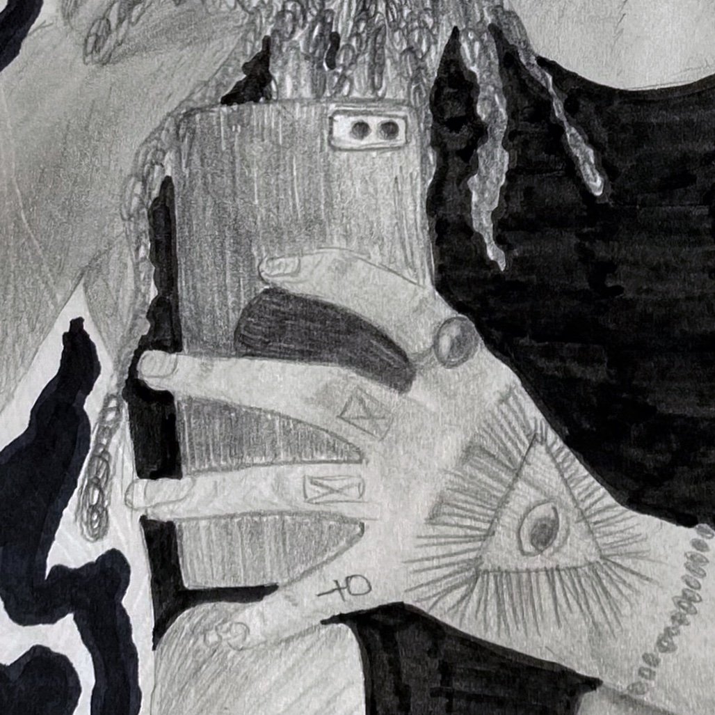 Vibrations, pen and pencil on paper, 2022