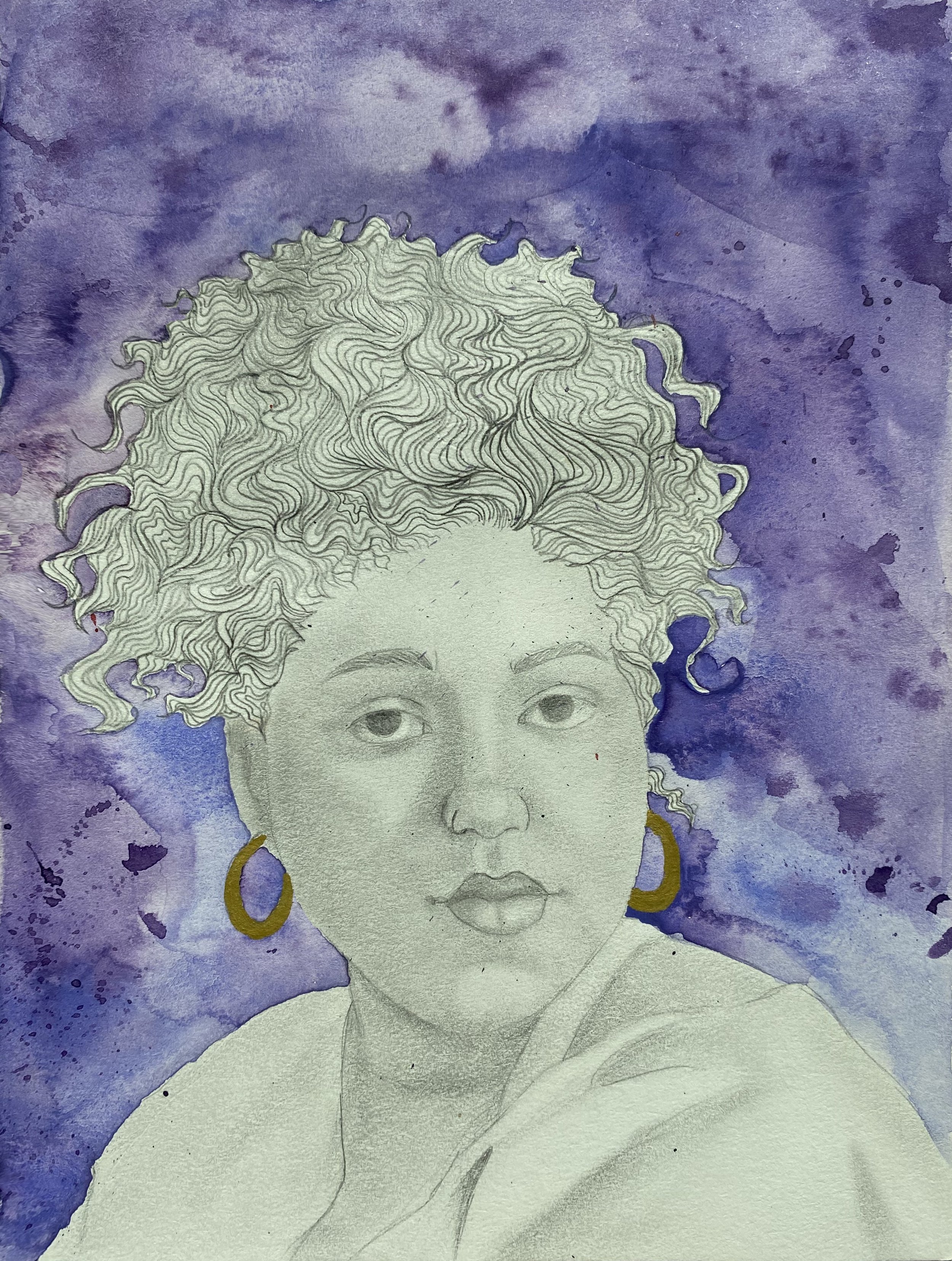 Wavy, pencil and watercolor on paper, 2021