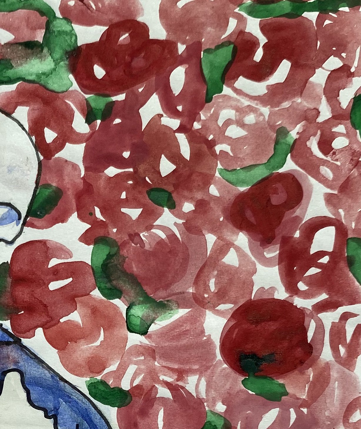 Stop And Smell The Roses, watercolor on paper, 2018